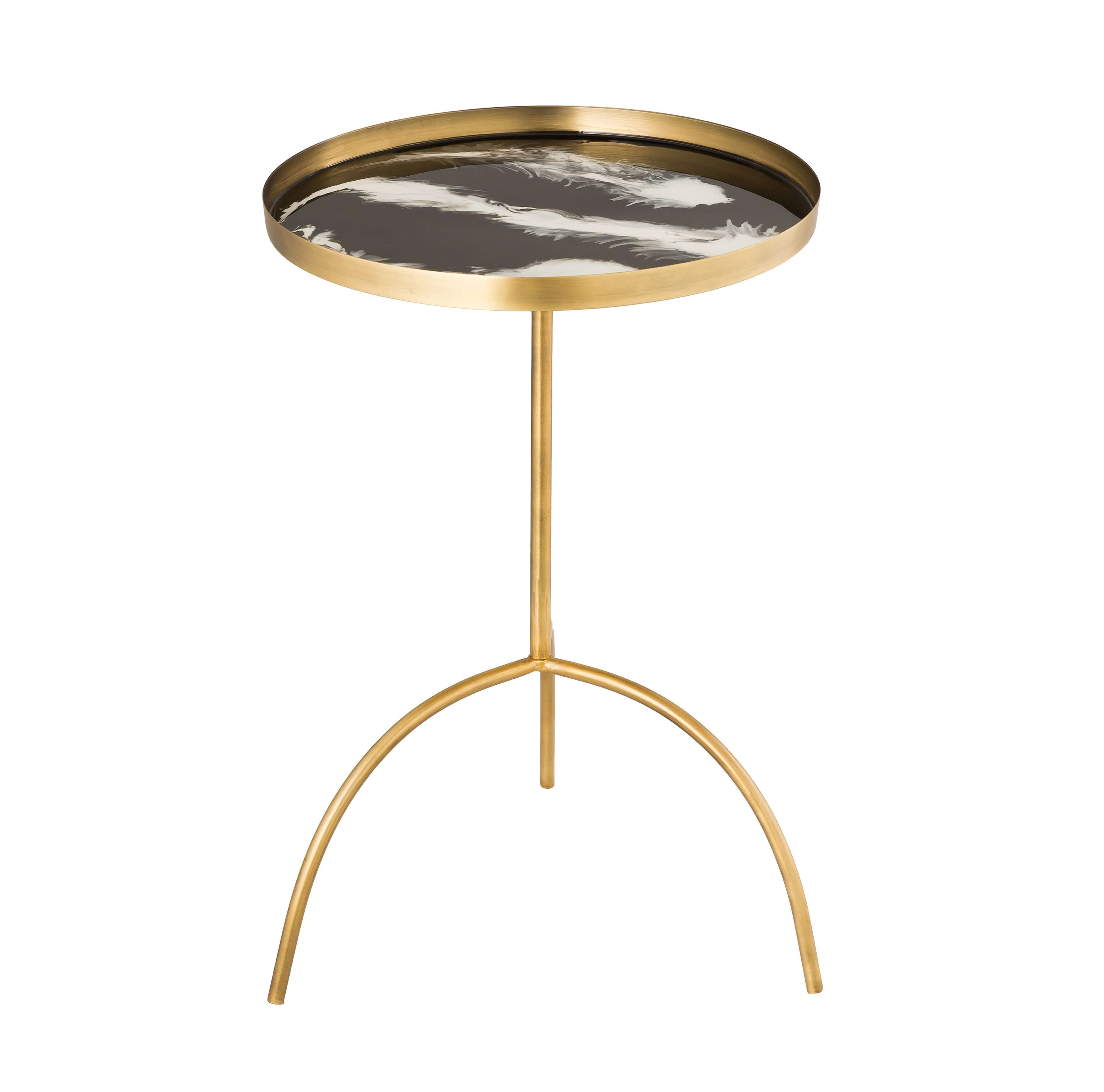 image of Enamel Black/White Accent Table with sku:TOV-OC18282