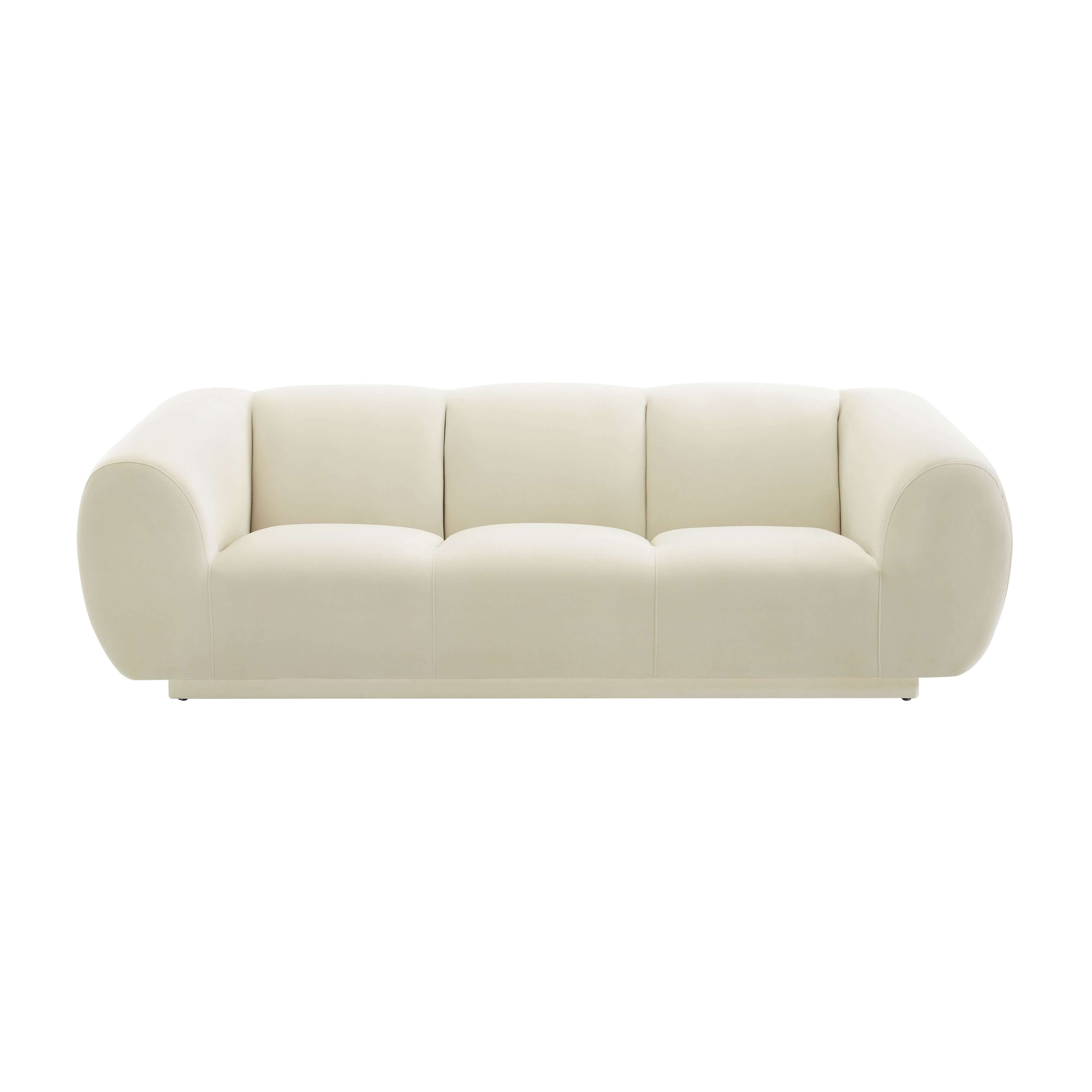 Emmet Cream Velvet Sofa - TOV Furniture