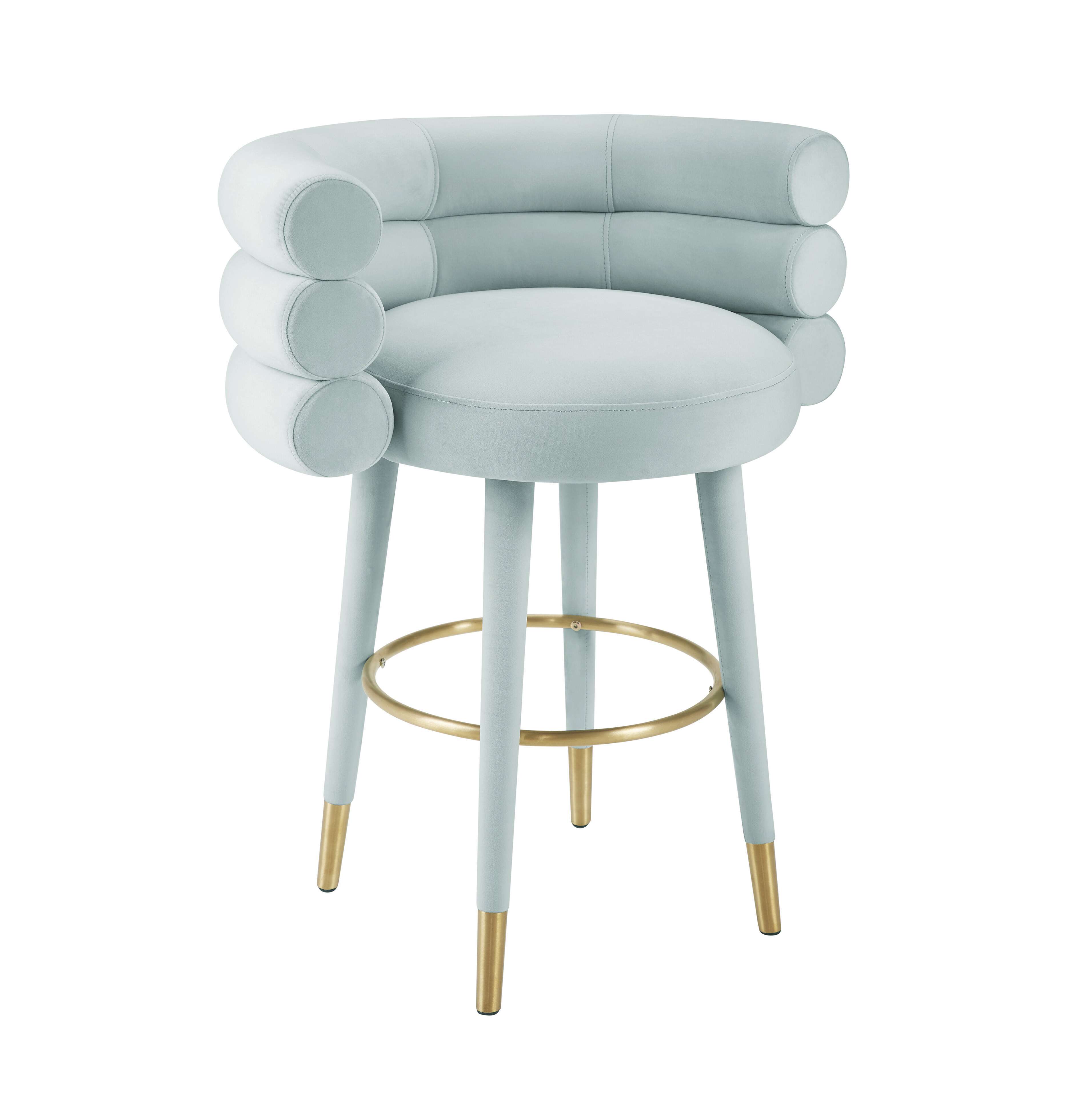 image of Betty Mint Green Velvet Counter Stool with sku:TOV-D6455