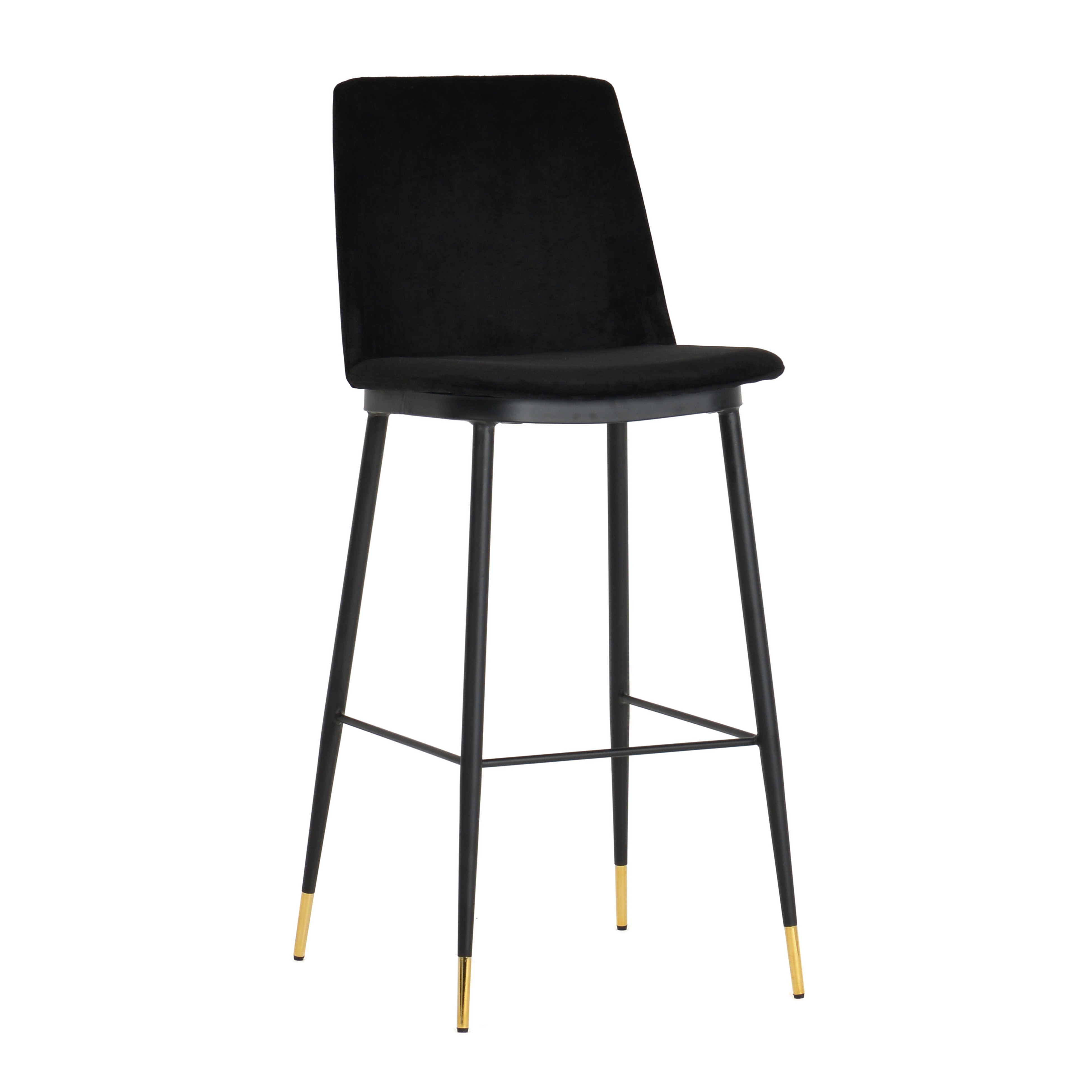 Evora Black Velvet Counter Stool (Set Of 2) TOV Furniture