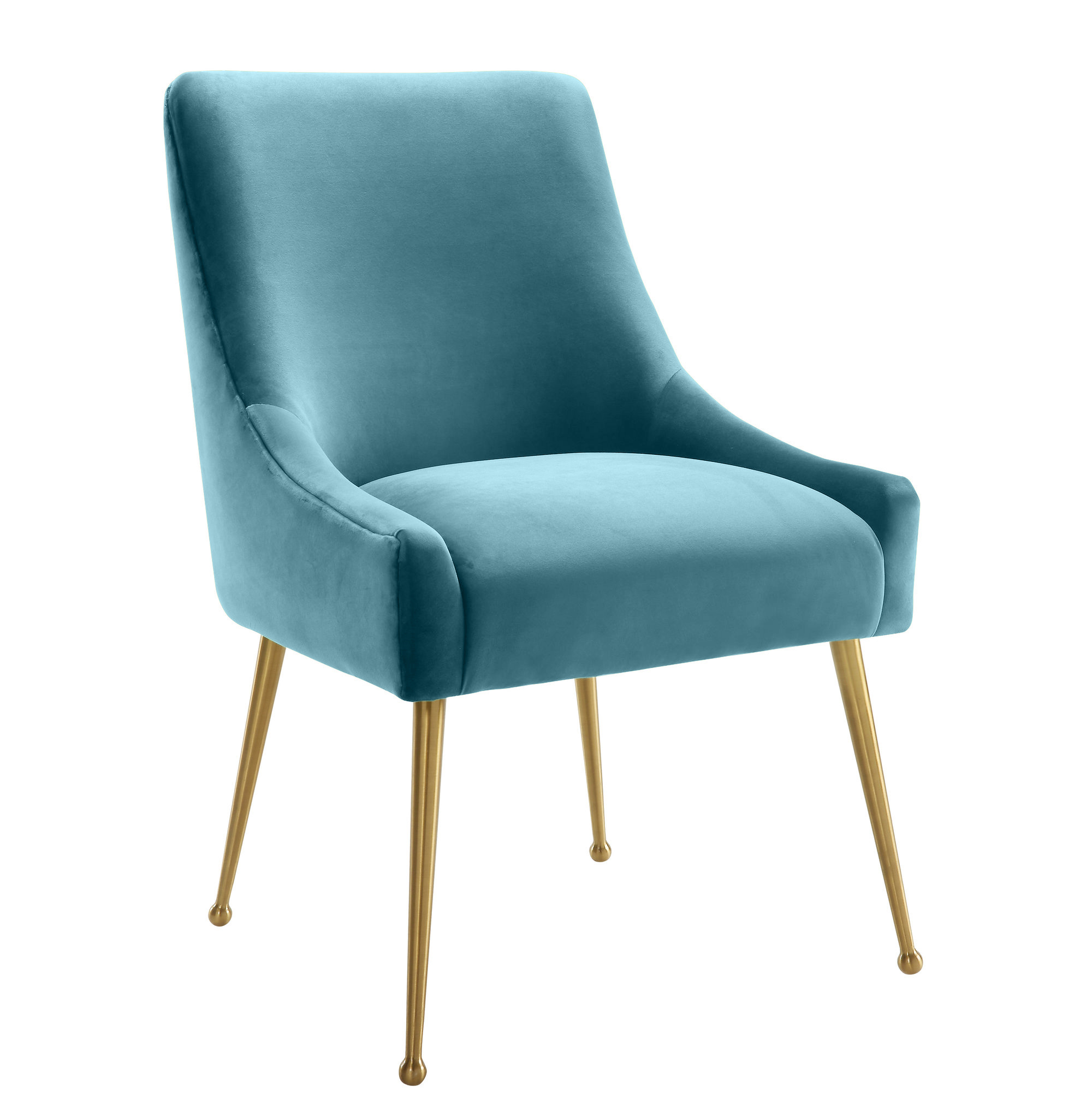 image of Beatrix Sea Blue Velvet Side Chair with sku:TOV-D6168