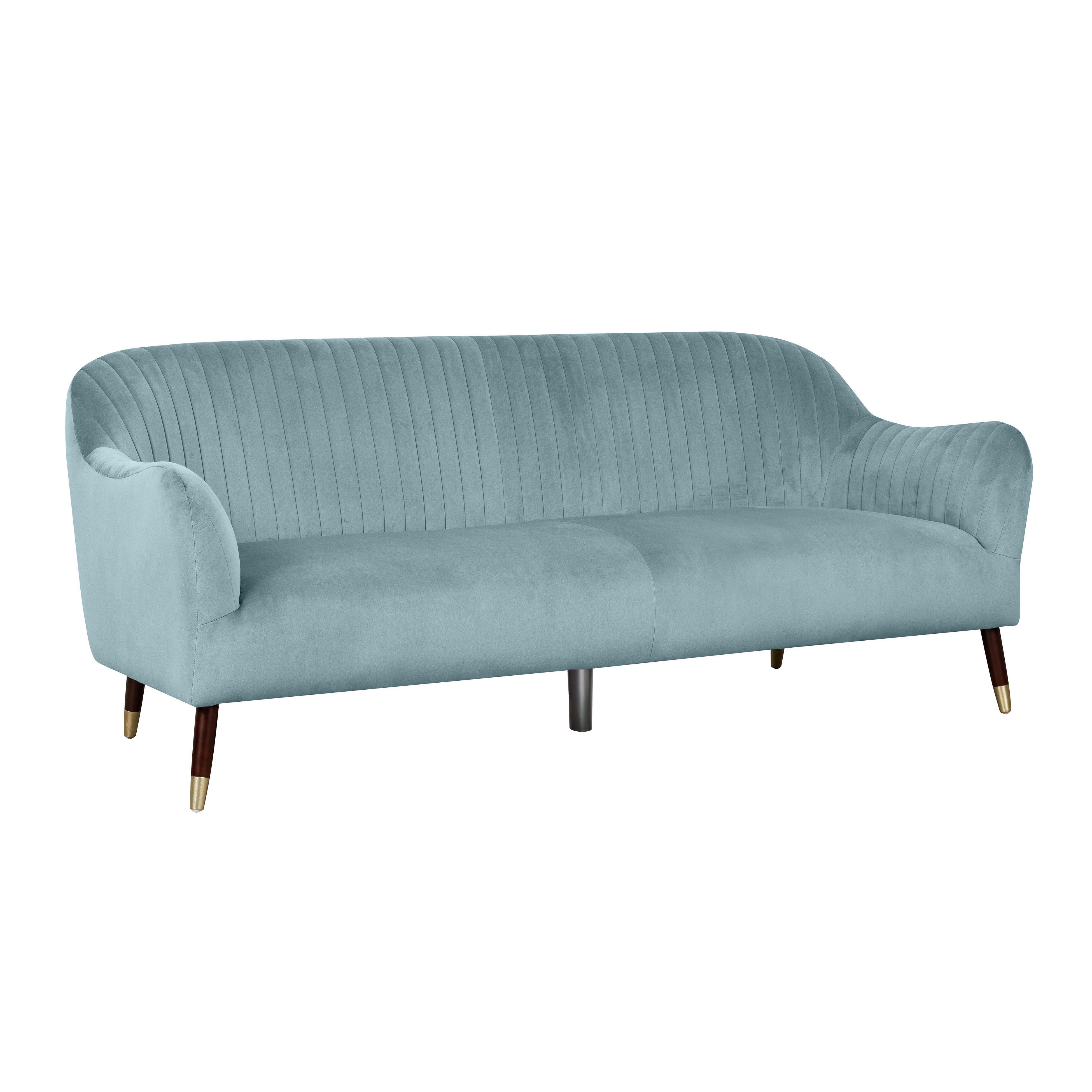 Naya Sea Blue Velvet Sofa - TOV Furniture