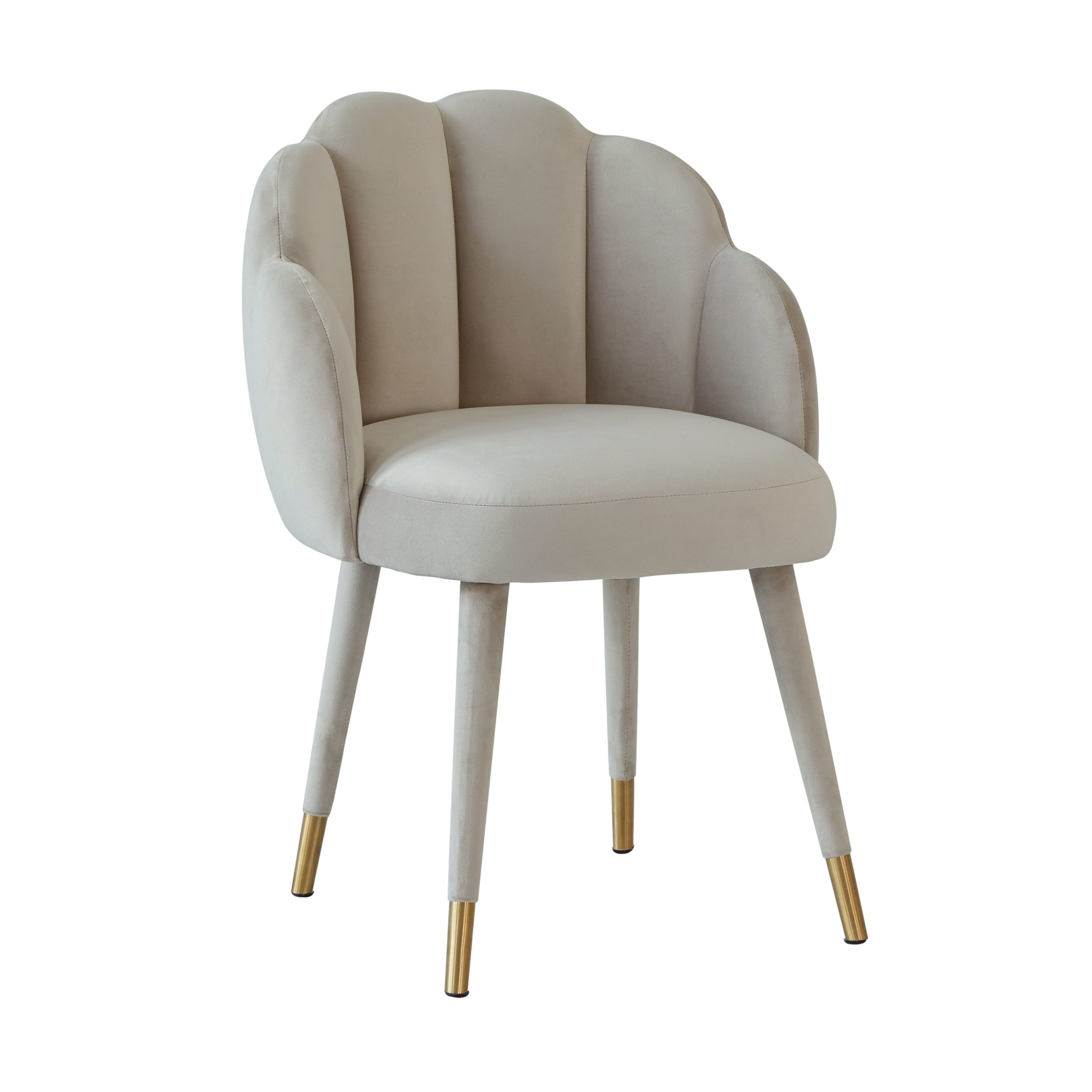 image of Gardenia Light Grey Velvet Dining Chair with sku:TOV-D68136