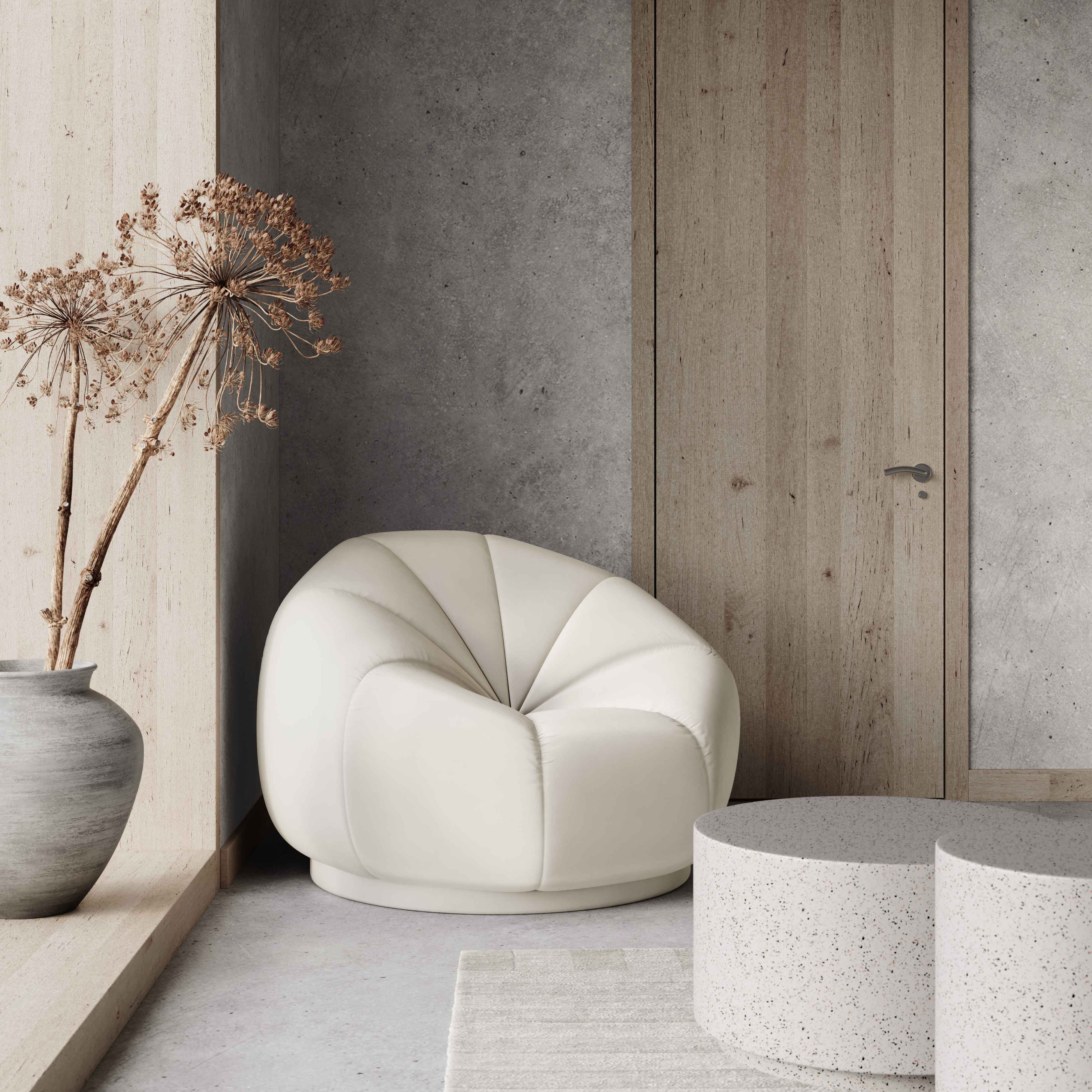 Marshmallow Cream Velvet Lounge Chair Tov Furniture