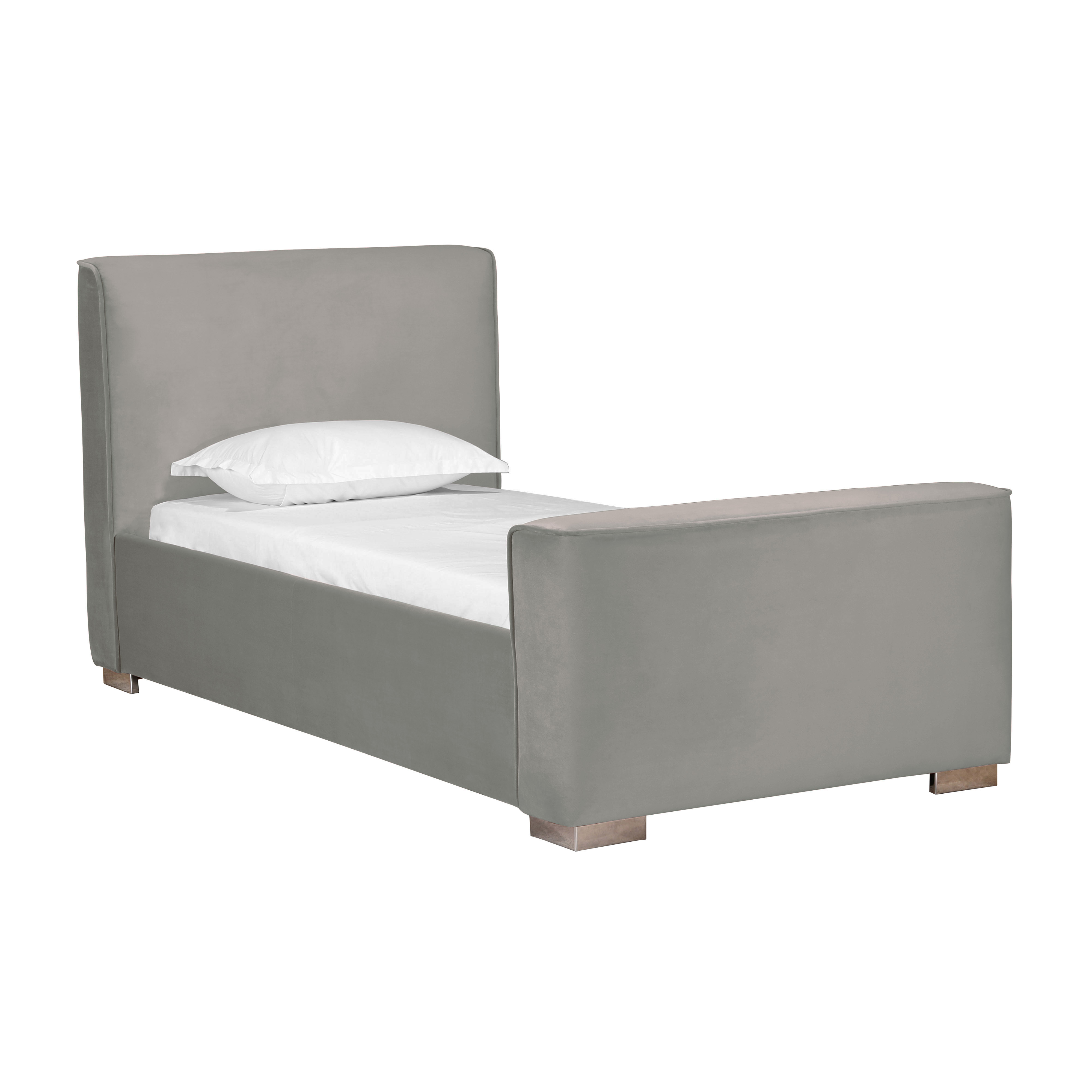 image of Madison Grey Velvet Bed in Twin with sku:TOV-B68180