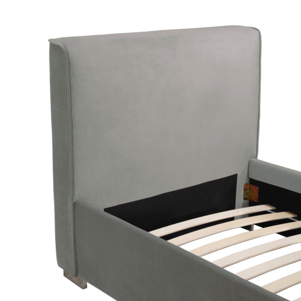Madison Grey Velvet Bed In Twin - TOV Furniture