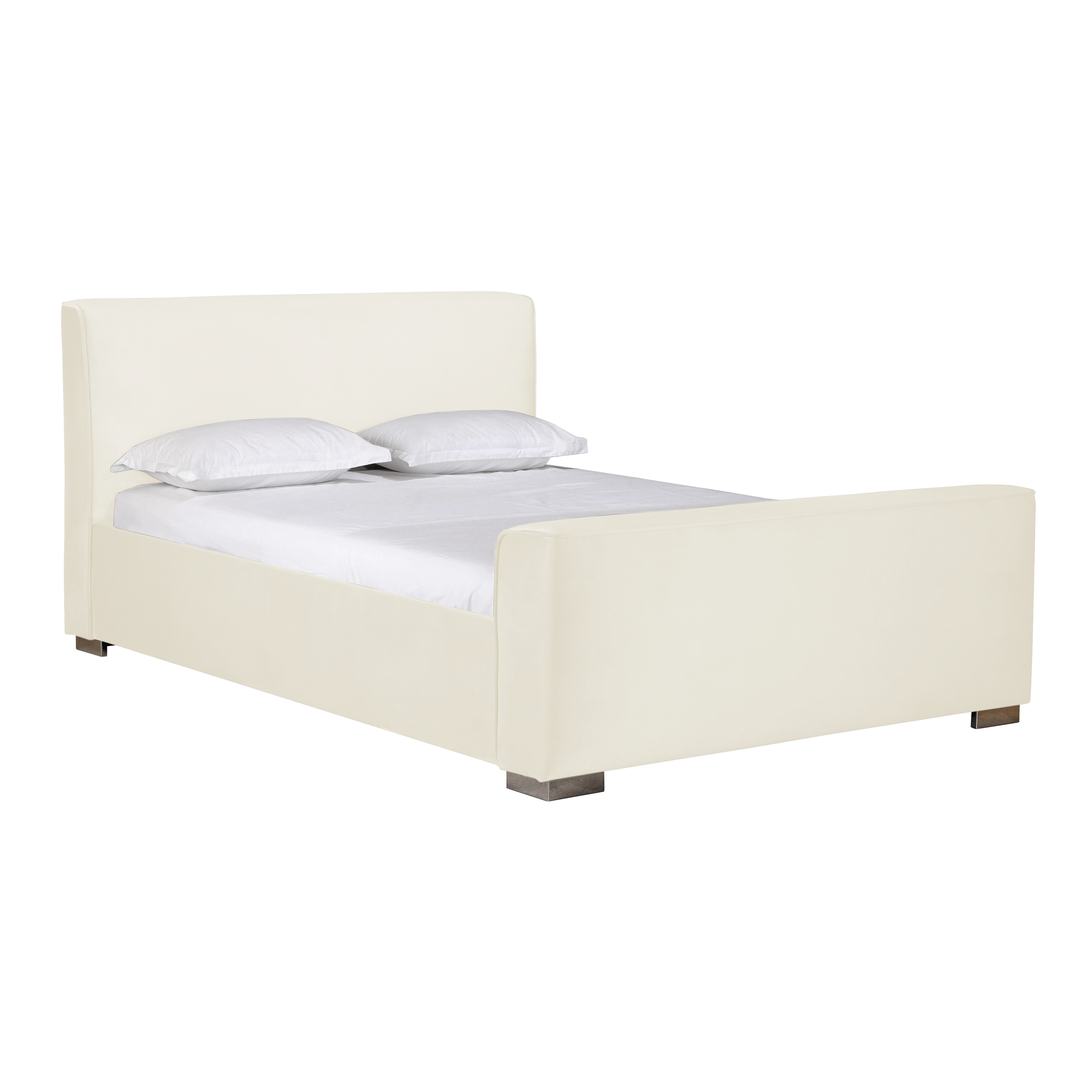 image of Madison Cream Velvet Bed in Queen with sku:TOV-B68183