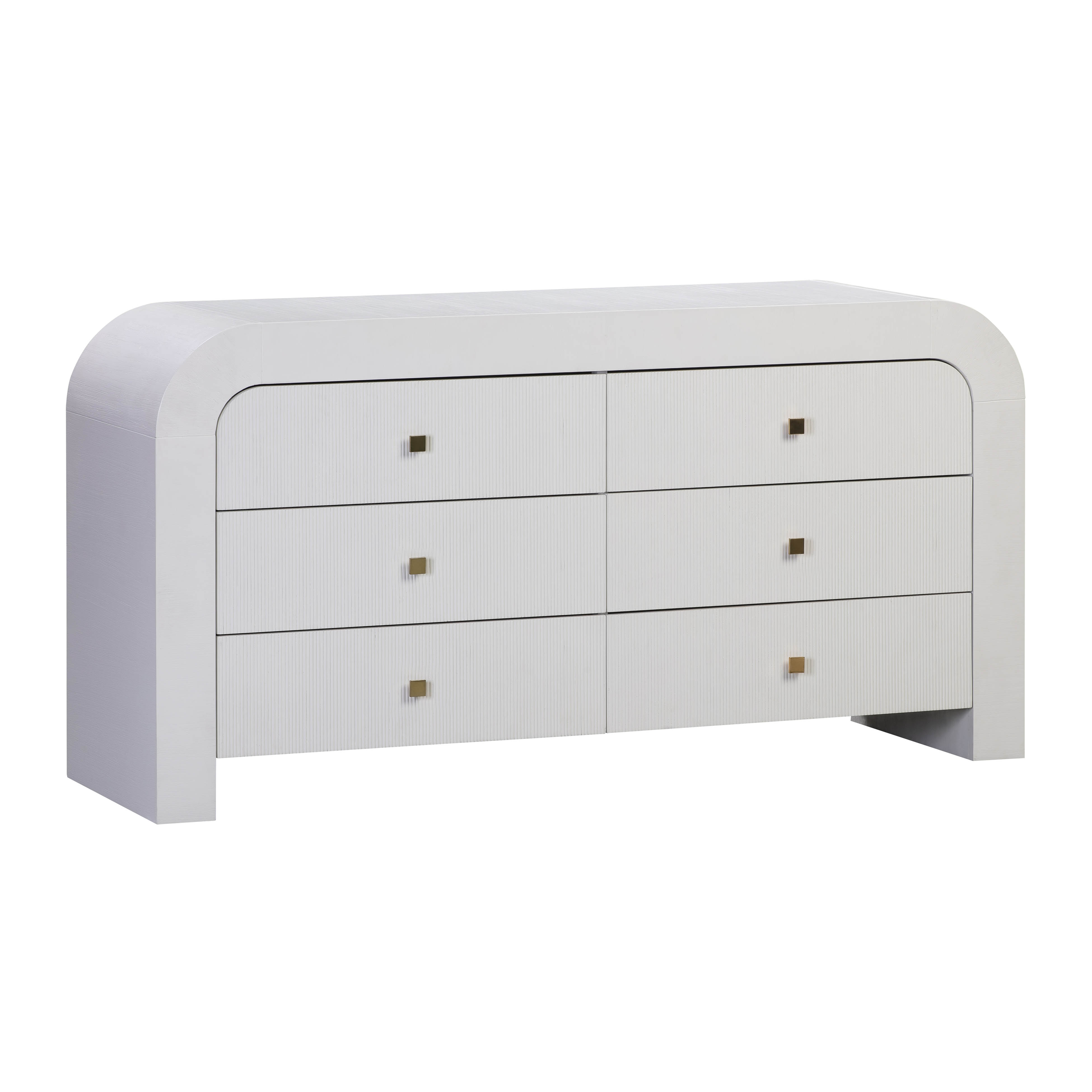 image of Hump 6 Drawer White Dresser with sku:TOV-B44097