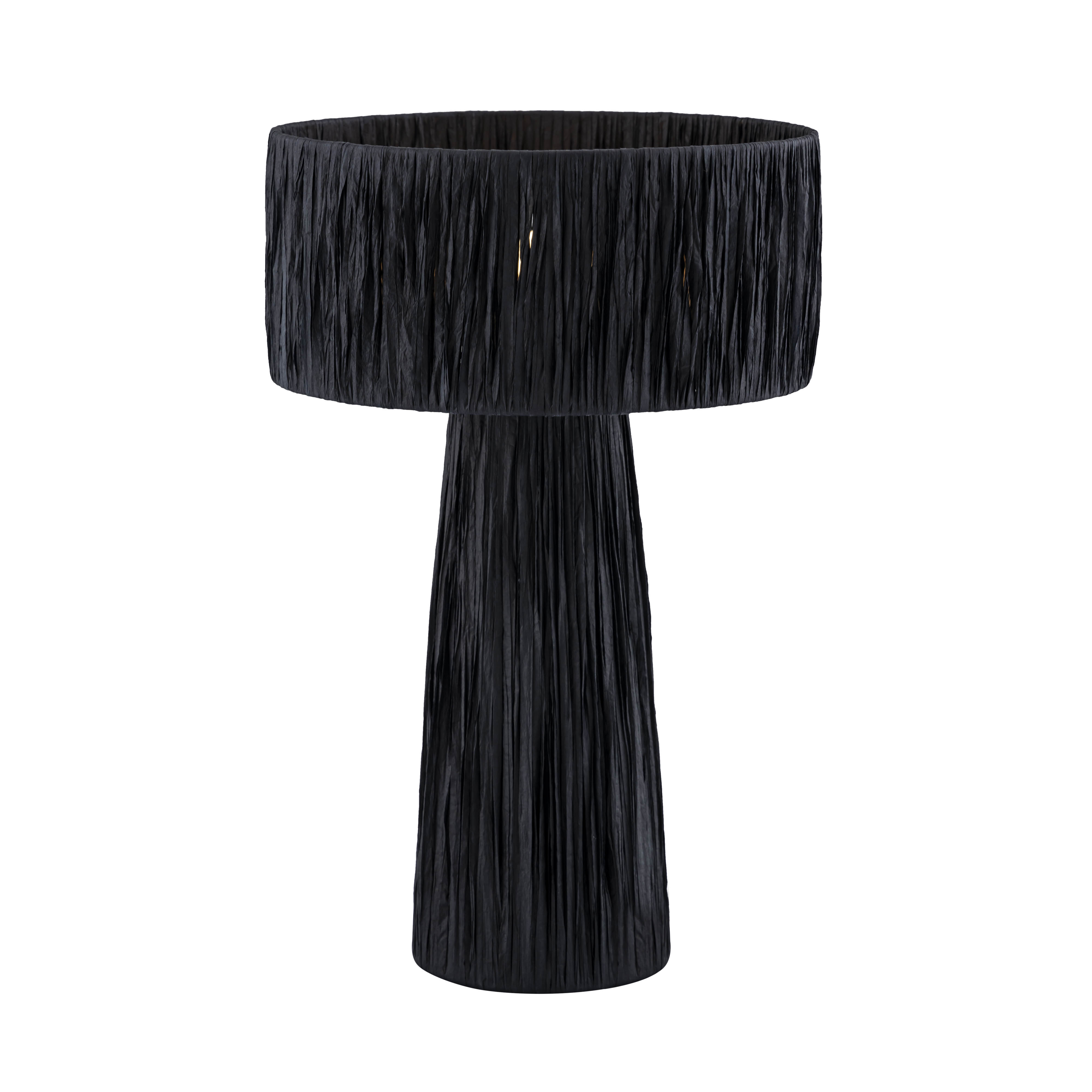 image of Shelby Rafia Black Table Lamp with sku:TOV-G18379