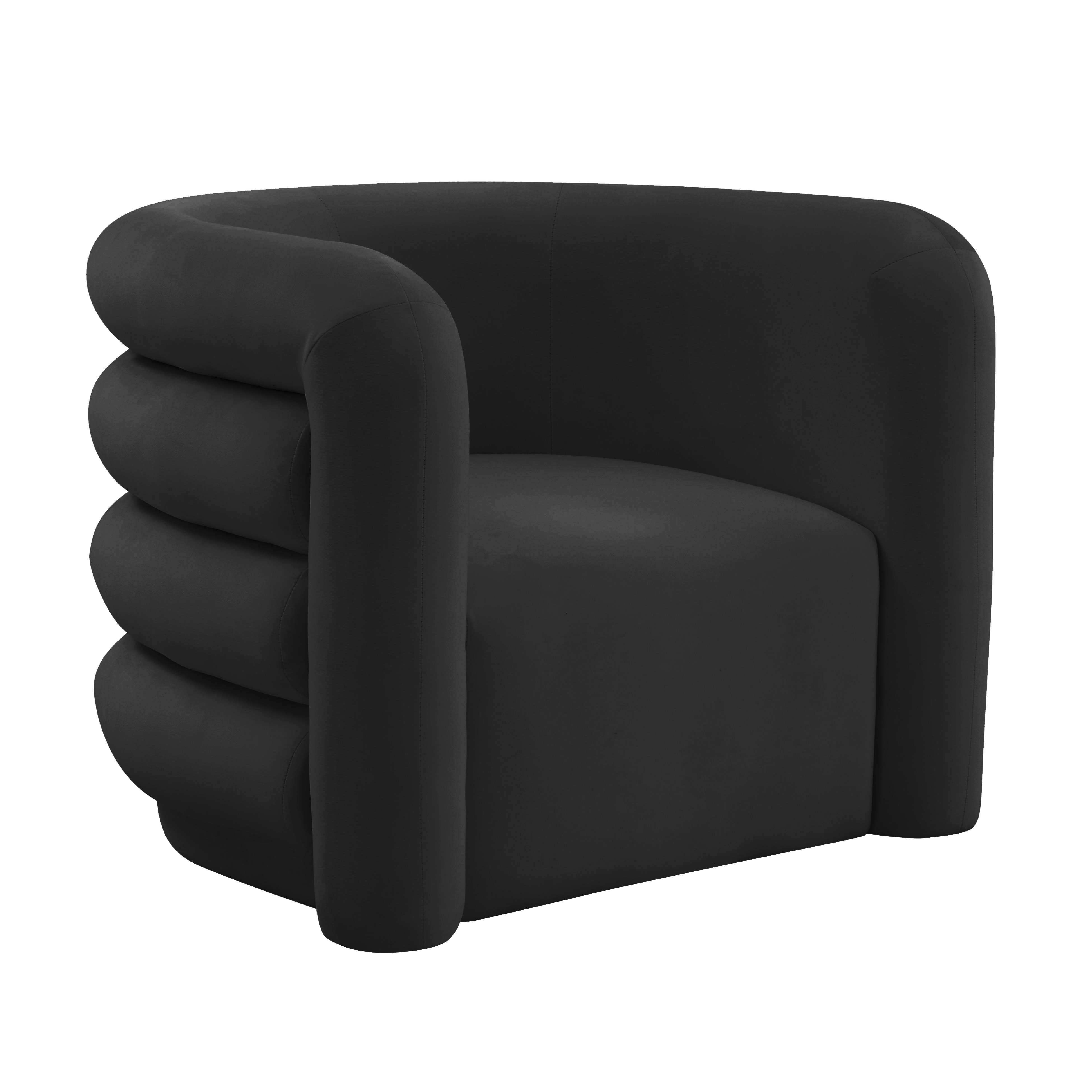 Curves Black Velvet Lounge Chair - TOV-S68209