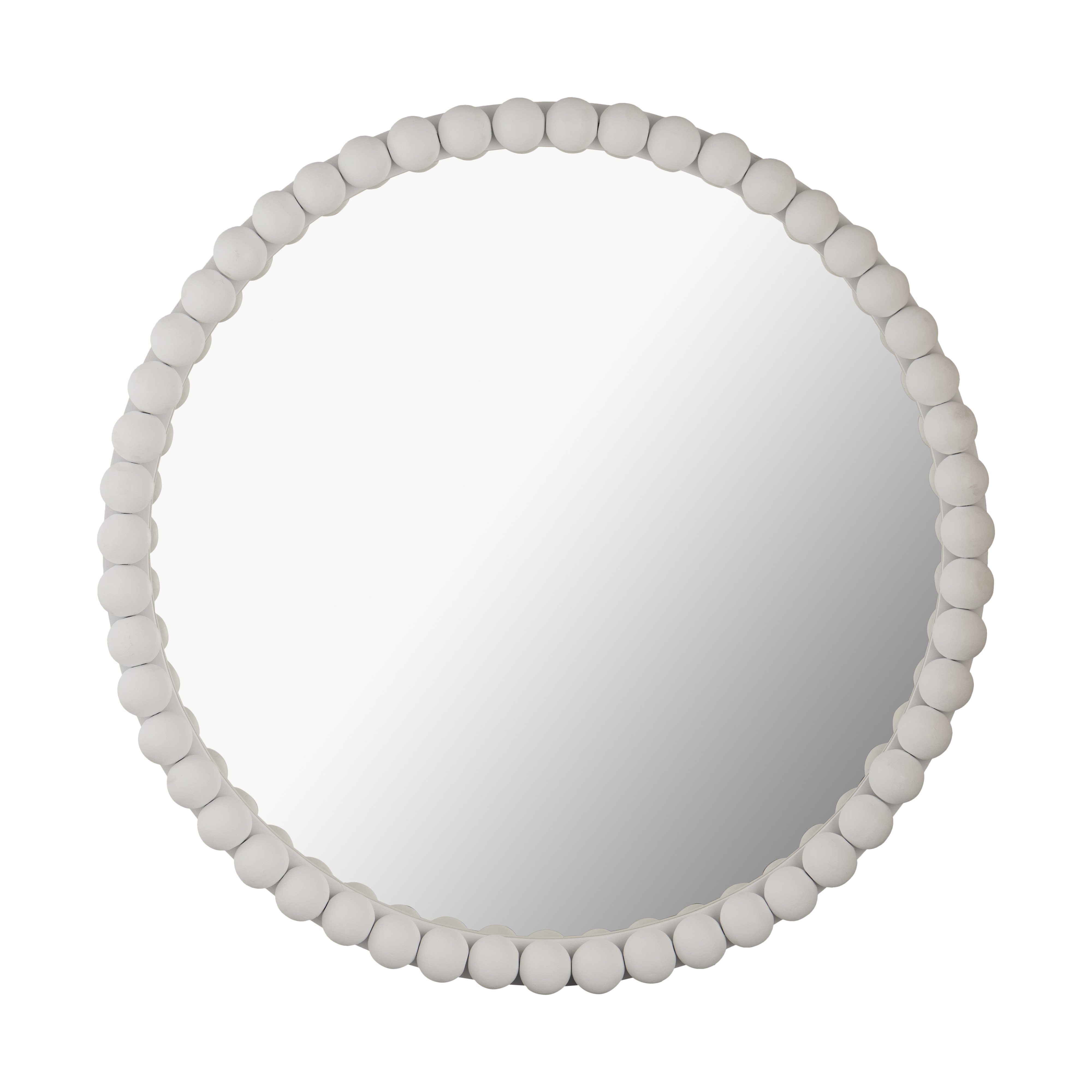 image of Baria White Wooden Mirror with sku:TOV-C18383