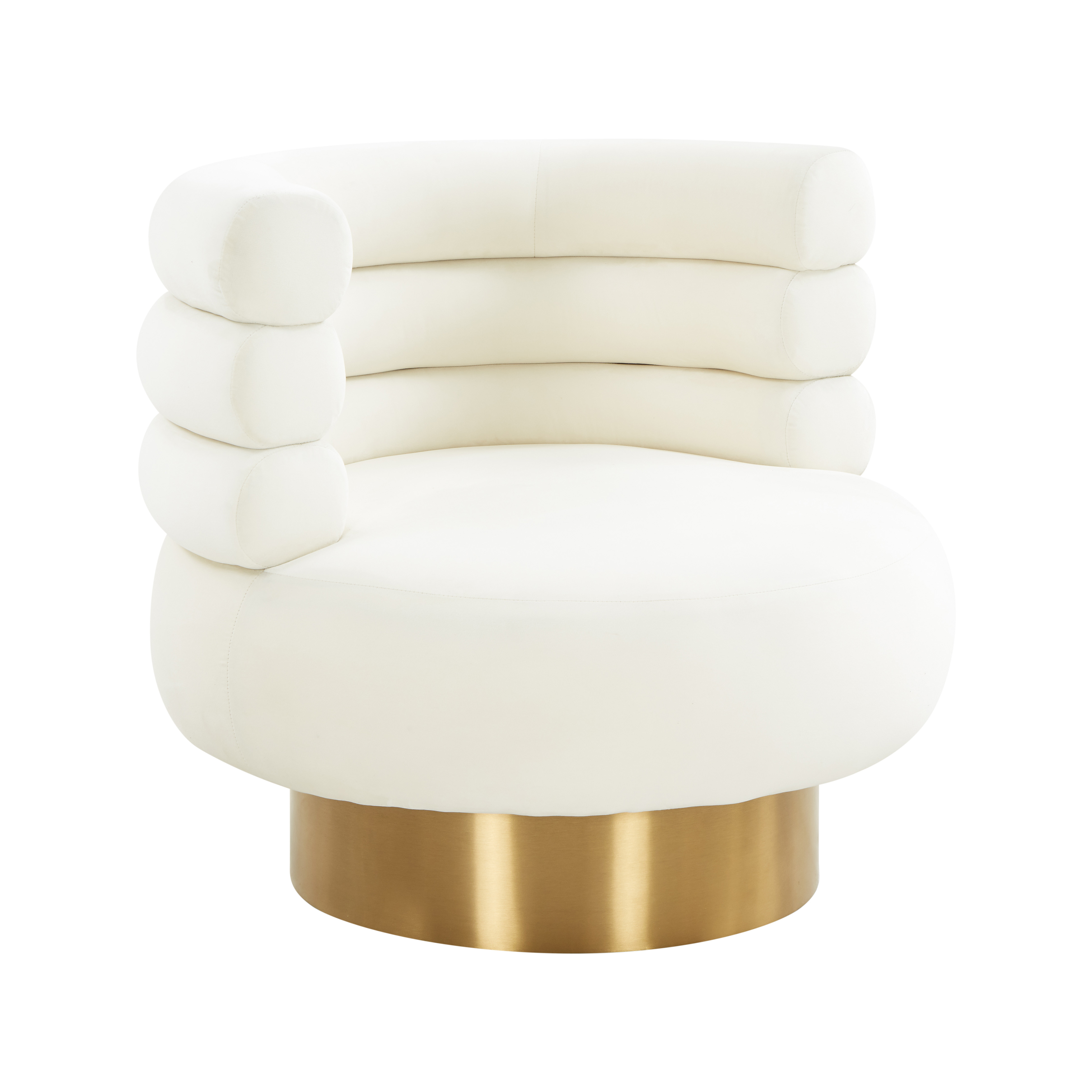 Naomi Cream Velvet Swivel Chair - TOV-S68236