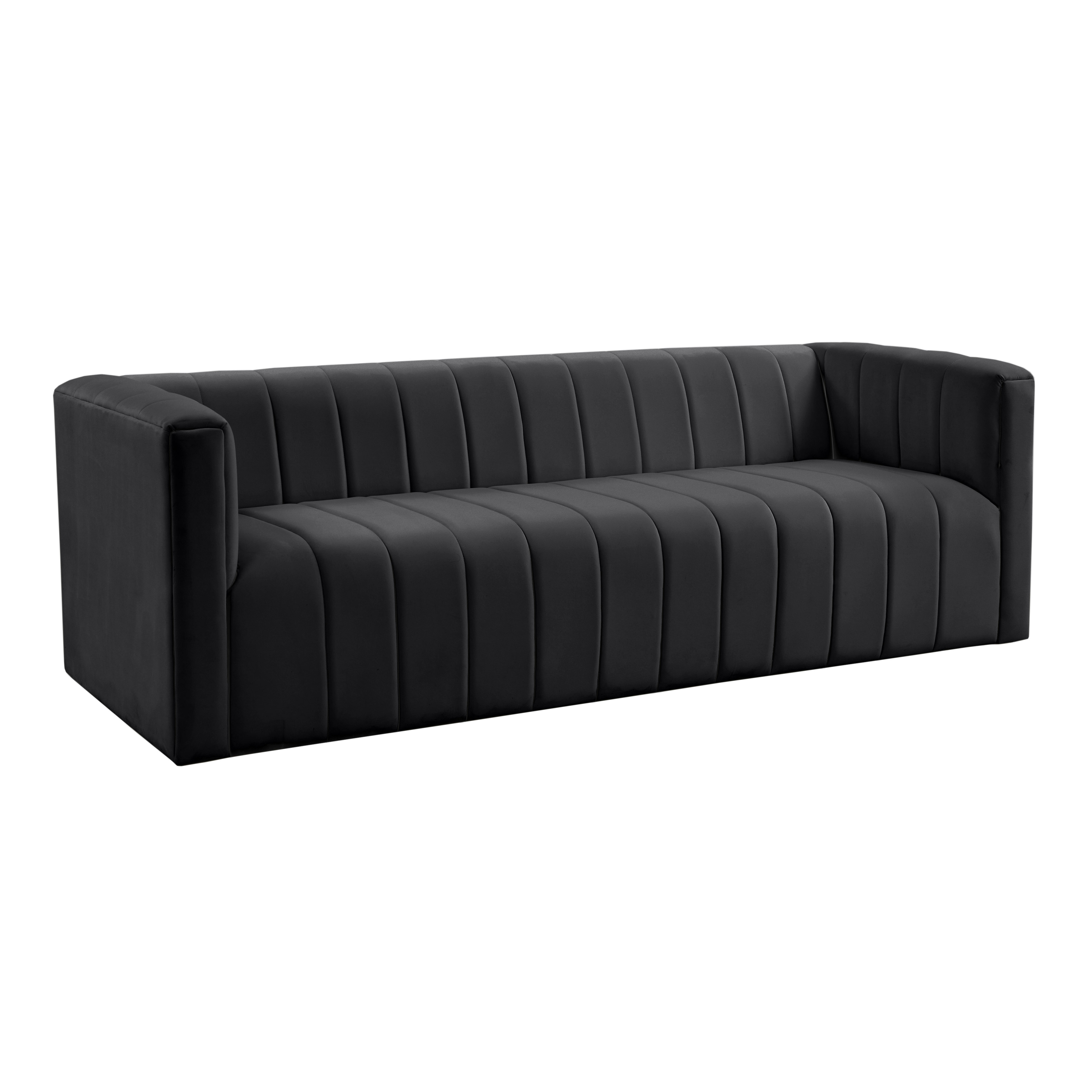image of Norah Black Velvet Sofa with sku:TOV-L68228