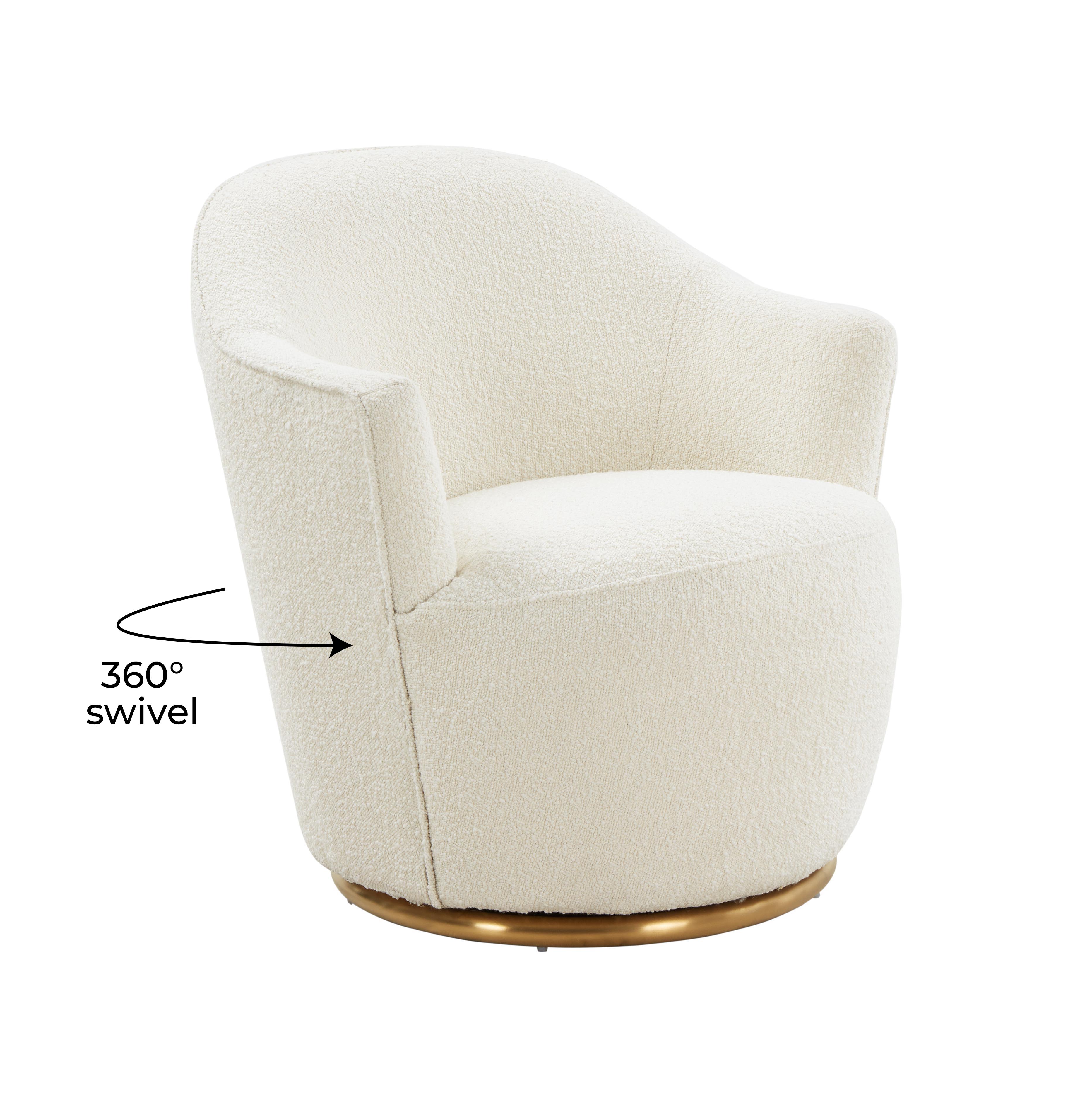 Skyla Boucle Swivel Chair TOV Furniture