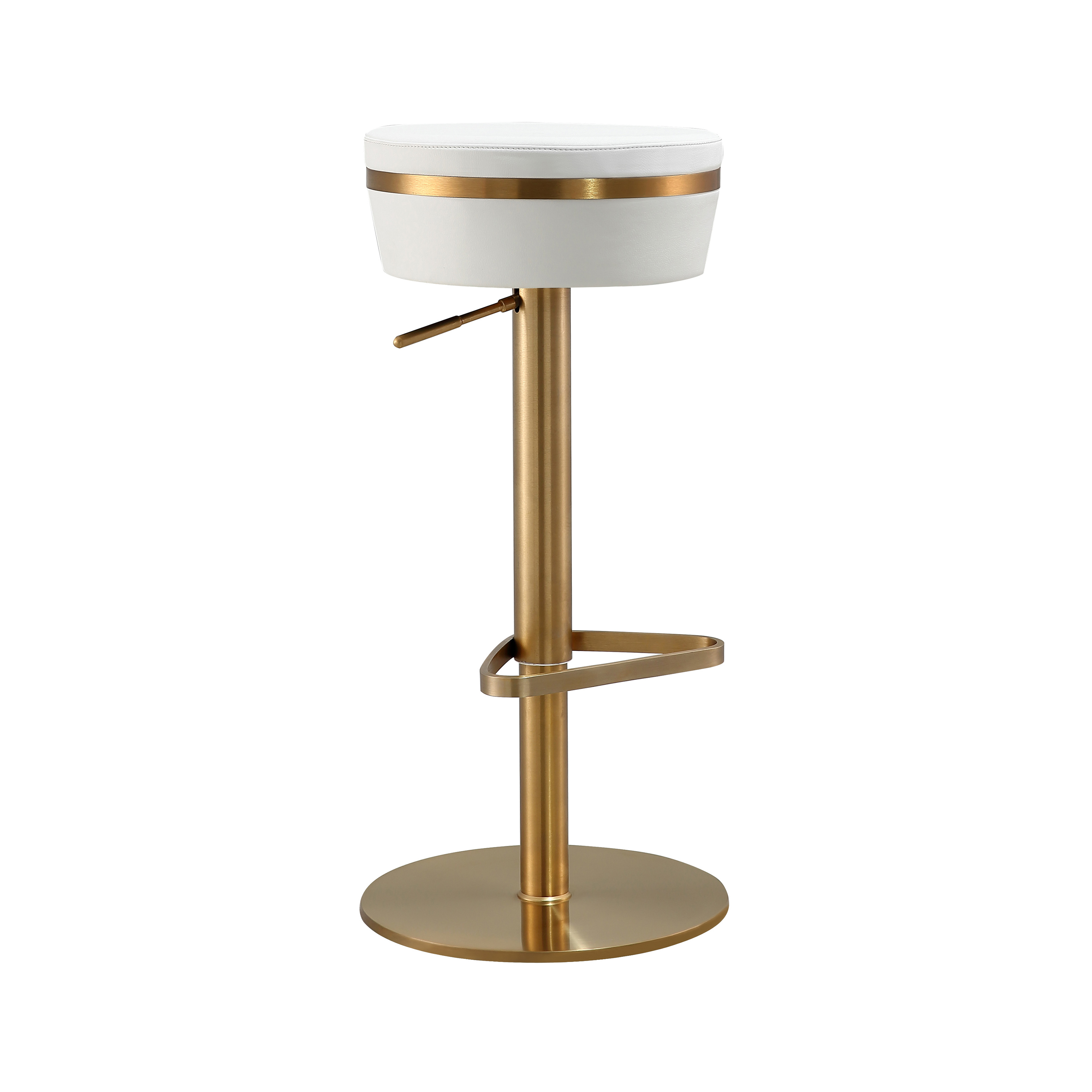 image of Astro White and Gold Adjustable Stool with sku:TOV-D68298