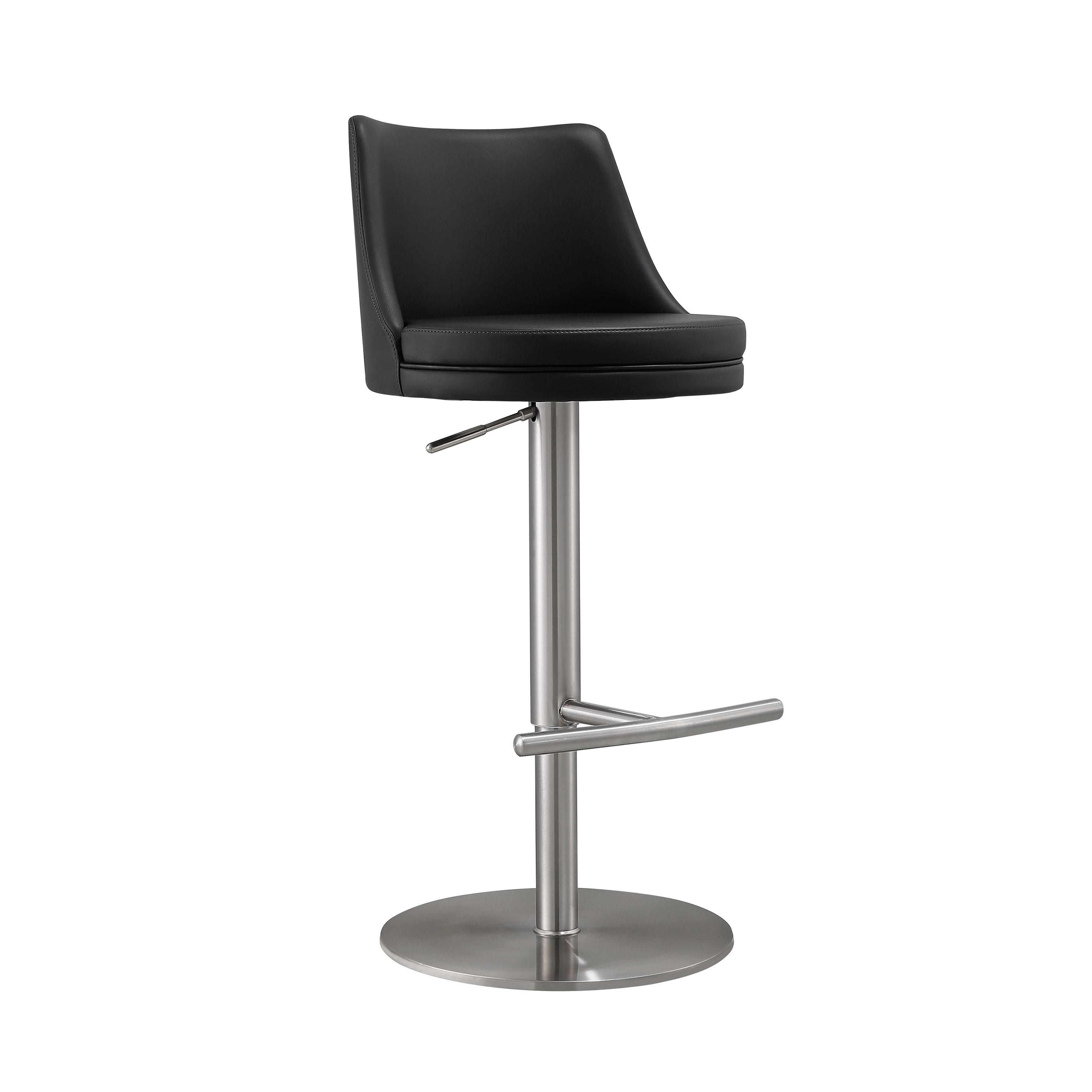 image of Reagan Black and Silver Adjustable Stool with sku:TOV-D68301