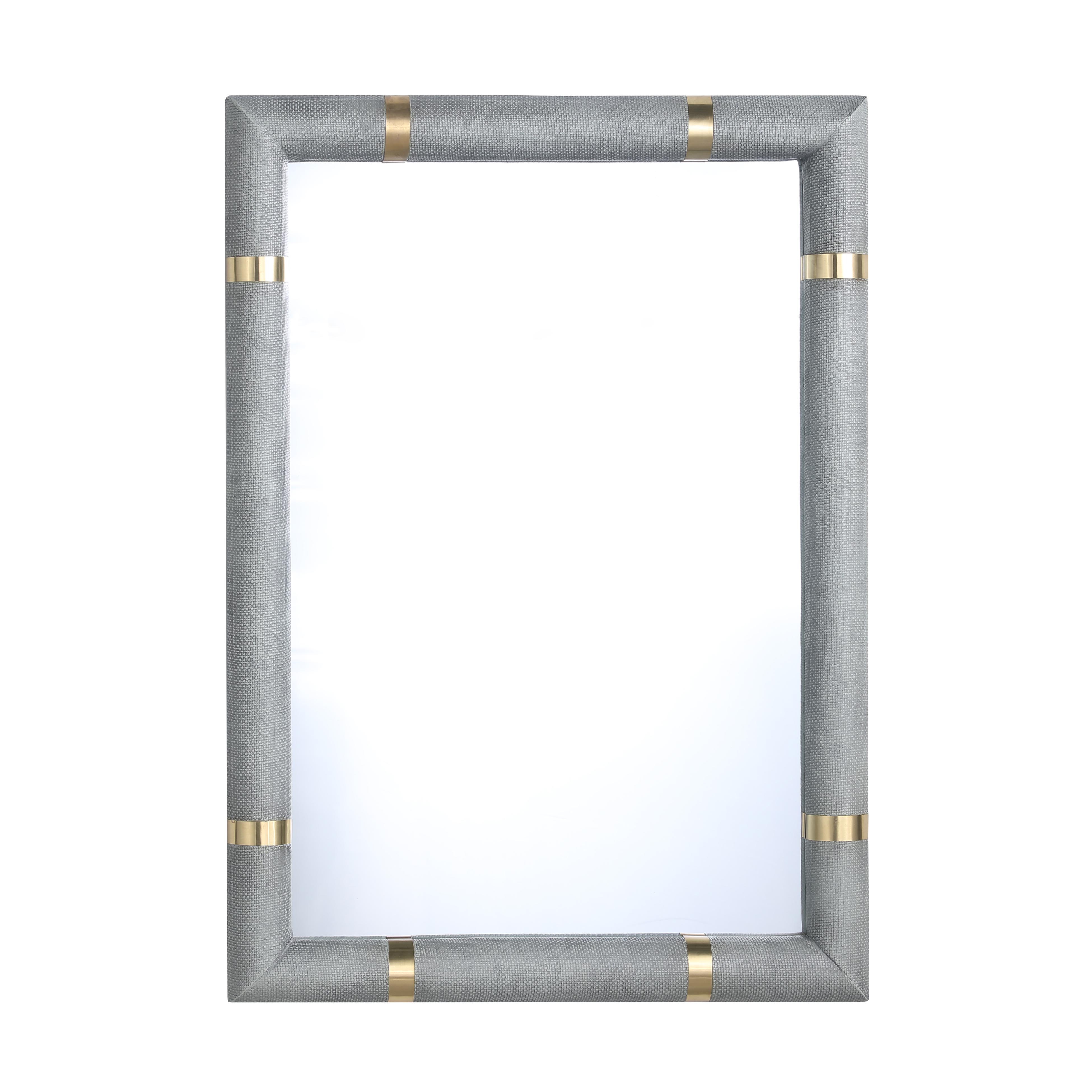 image of Aisha Grey Raffia Mirror with sku:TOV-C68382