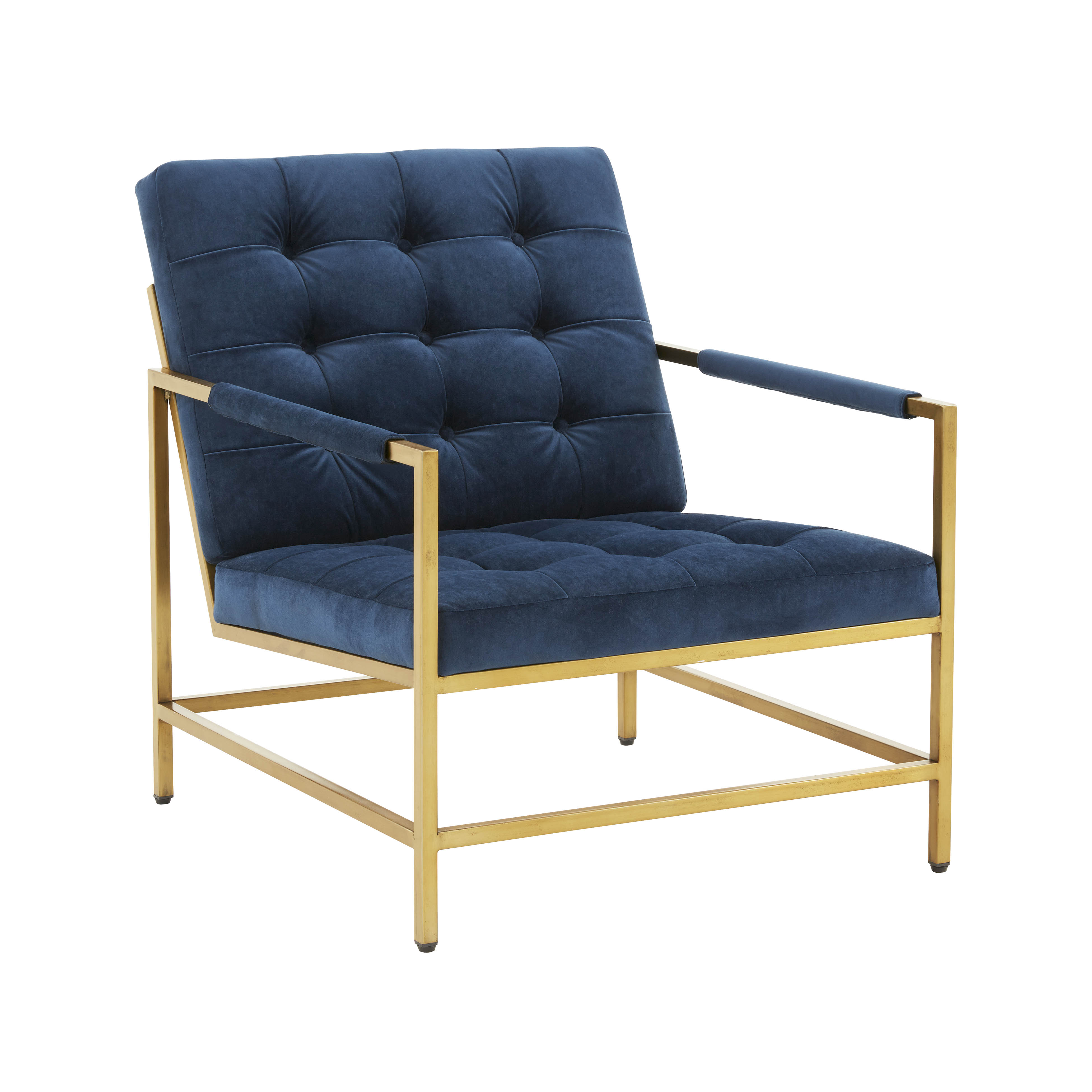image of Van Midnight Blue Velvet Accent Chair with sku:TOV-VS68408