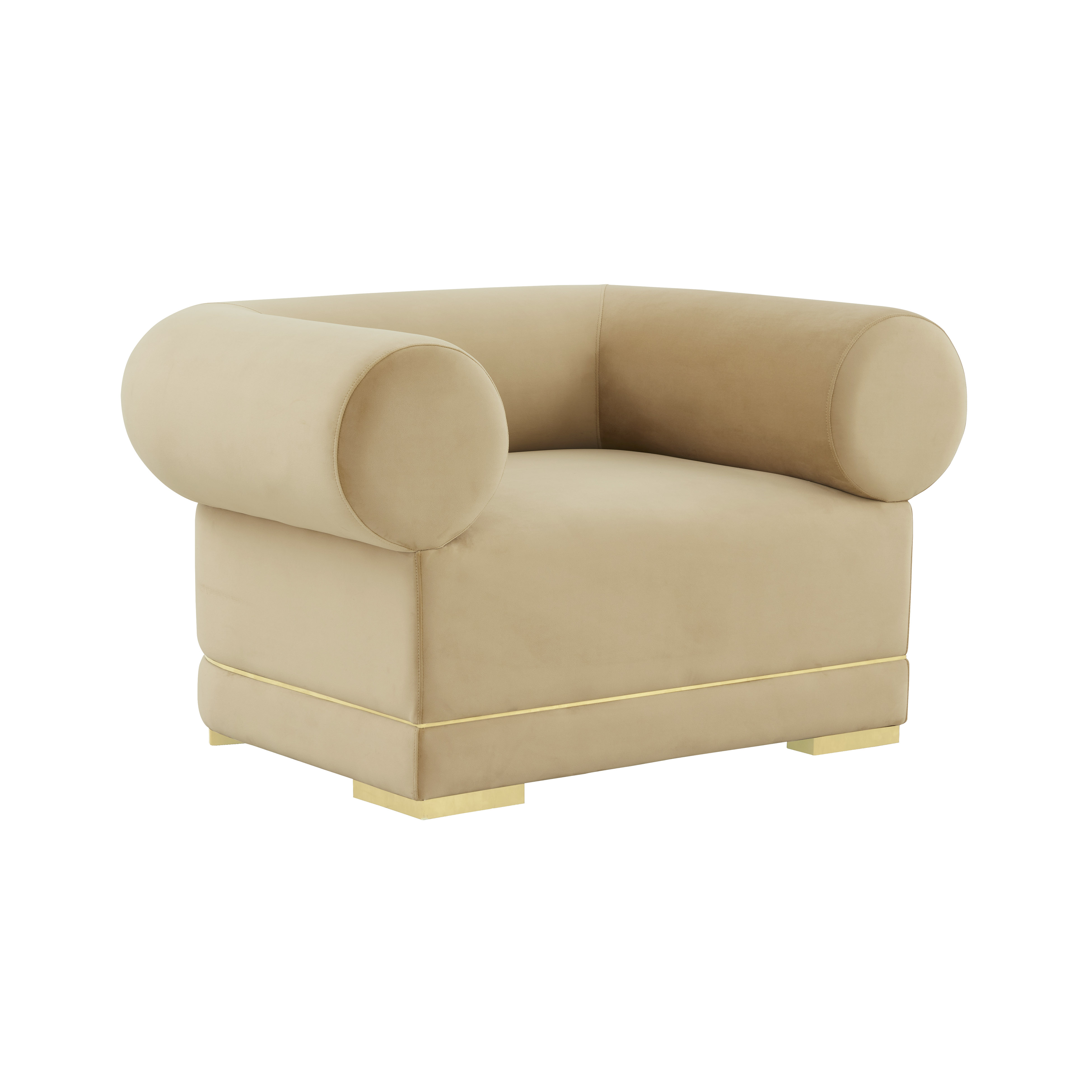 image of Ricardo Champagne Velvet Accent Chair with sku:TOV-VS68431