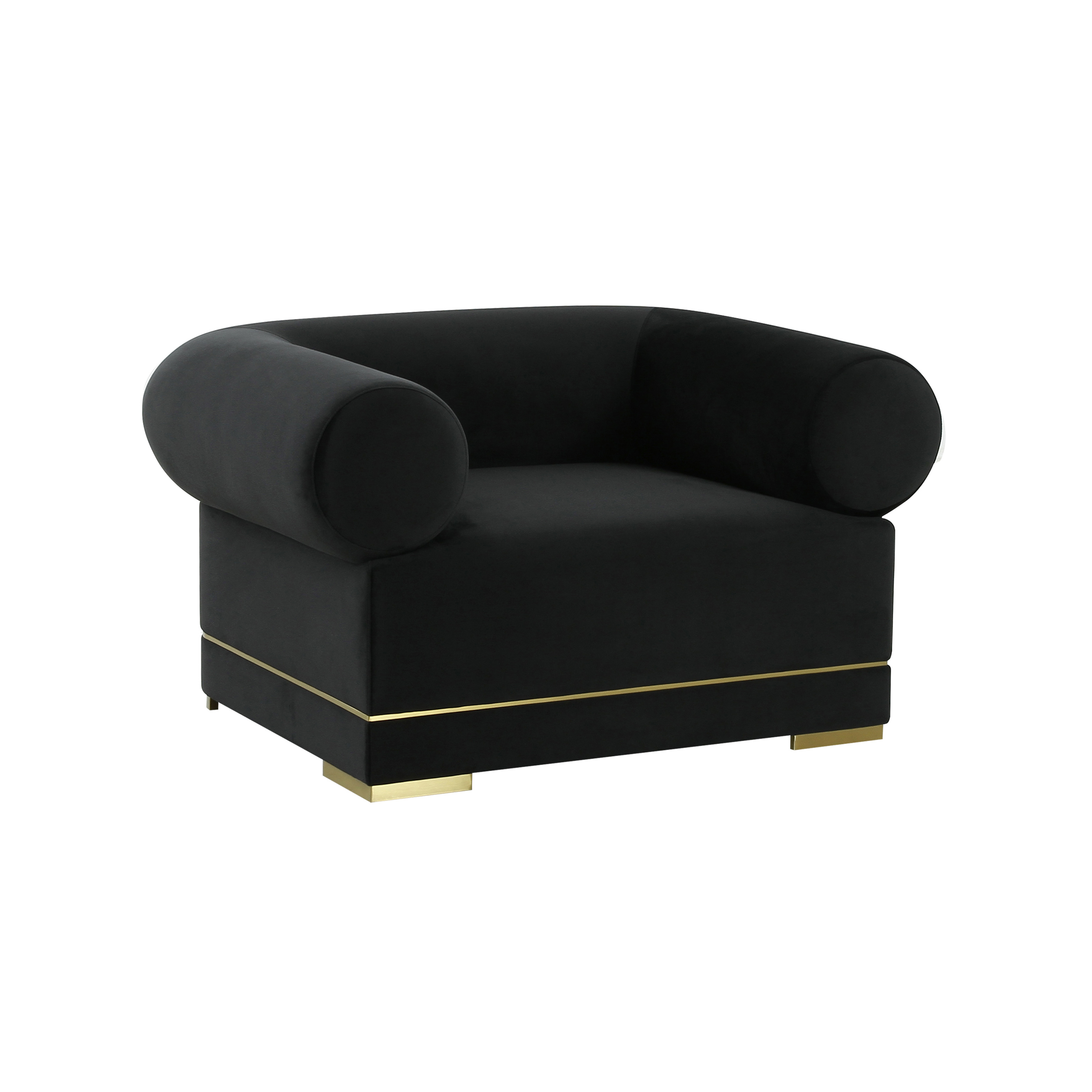 image of Ricardo Black Velvet Accent Chair with sku:TOV-VS68432