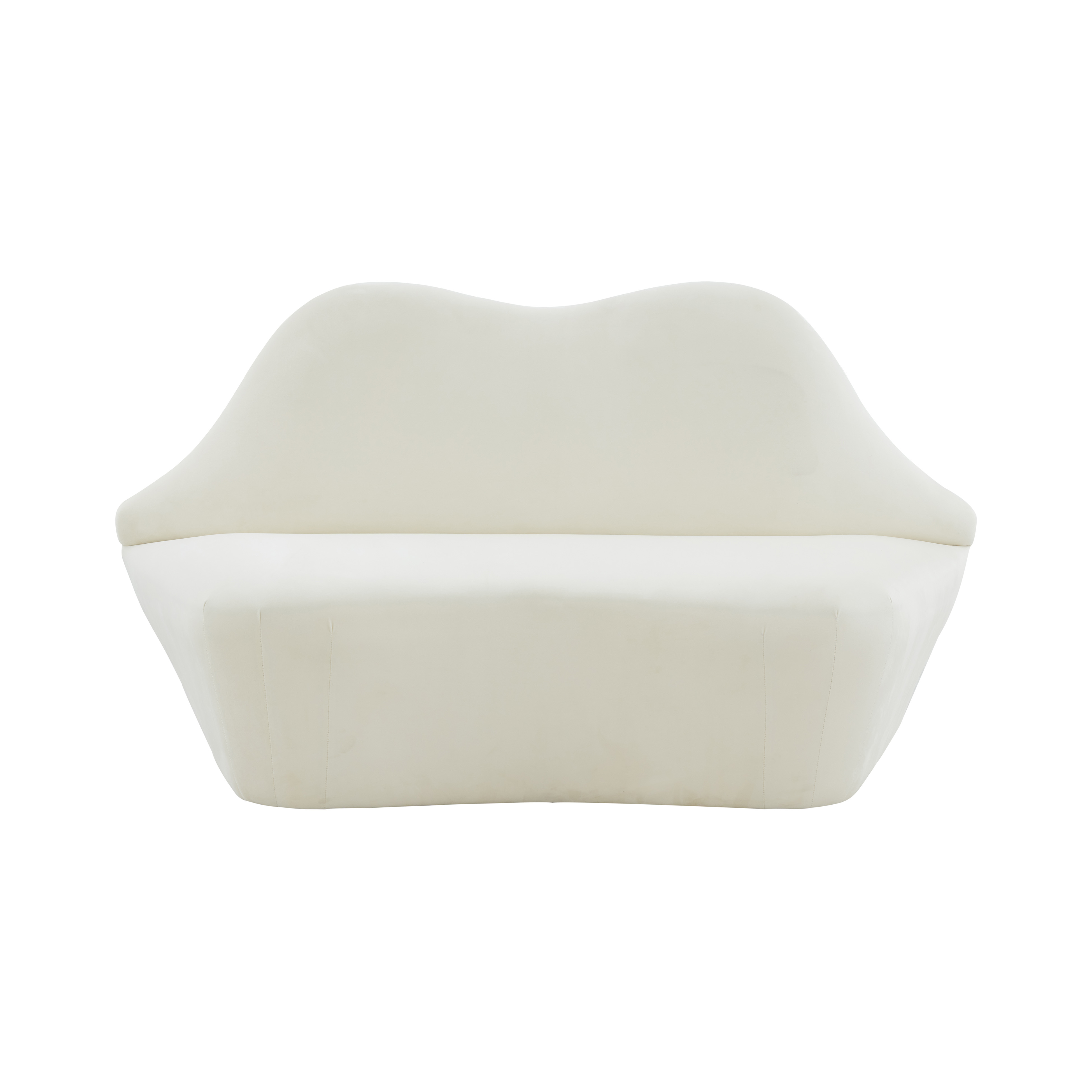 image of Lips Cream Velvet Settee with sku:TOV-L68339