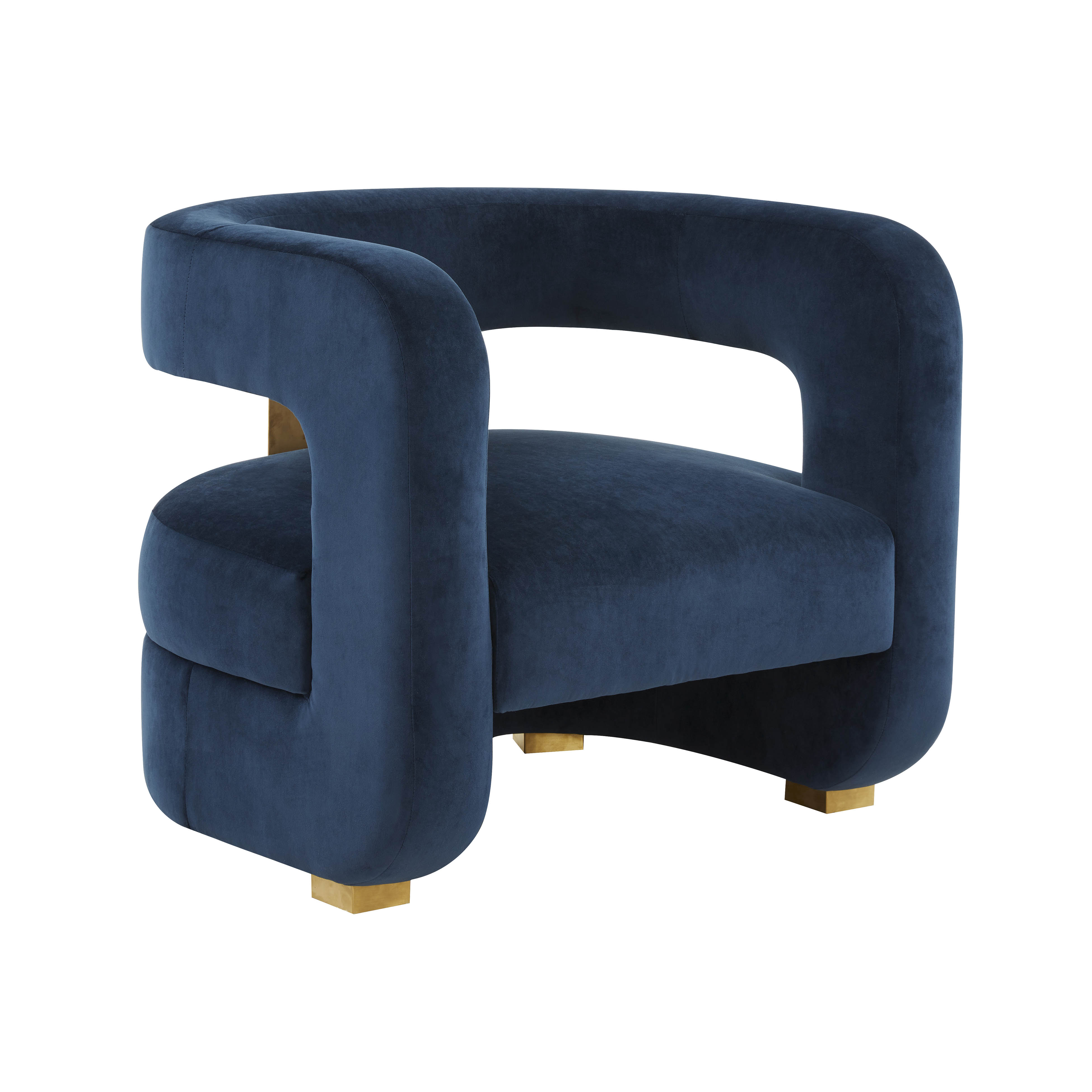 image of Ayanna Midnight Velvet Accent Chair with sku:TOV-VS68398