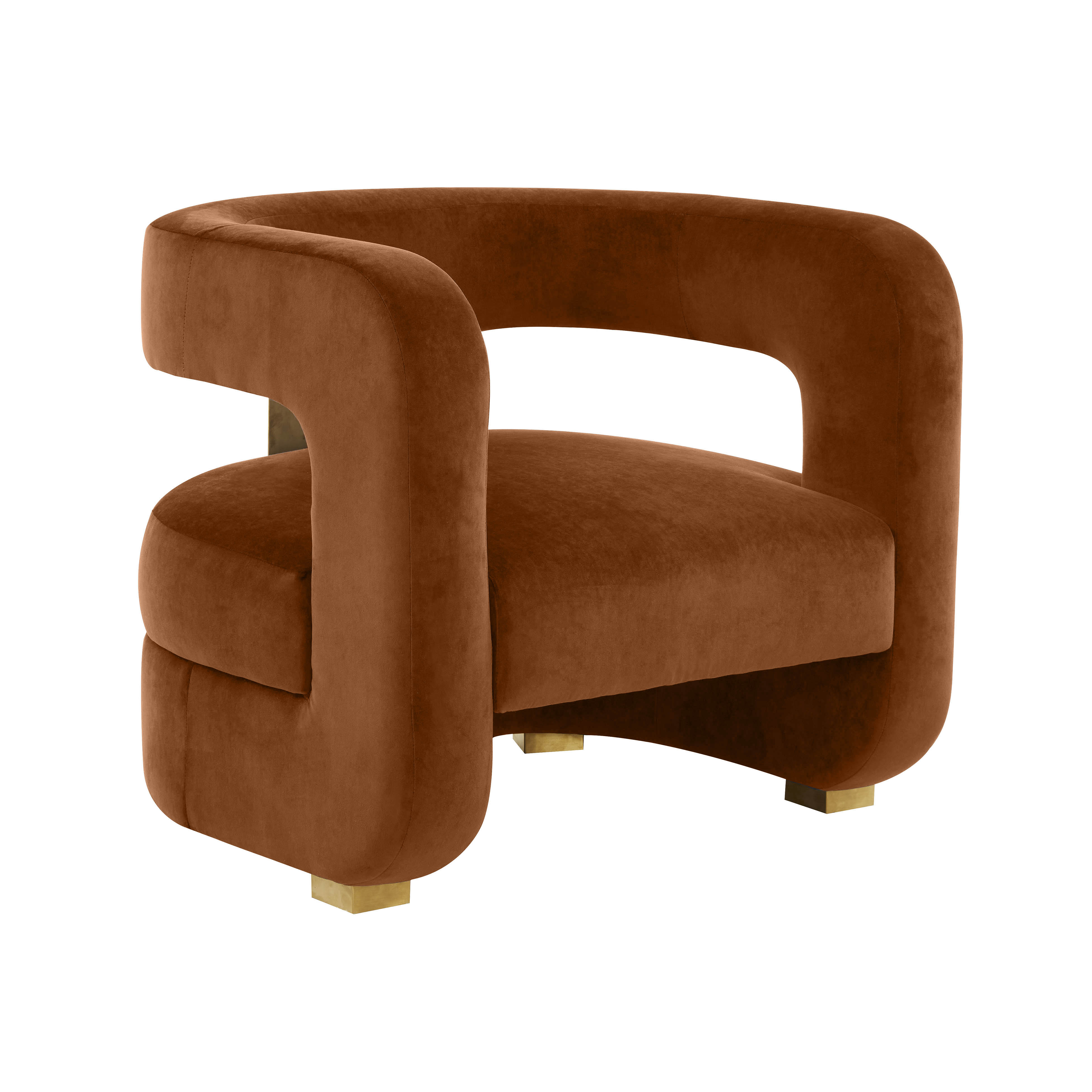 image of Ayanna Burnt Sienna Velvet Accent Chair with sku:TOV-VS68399