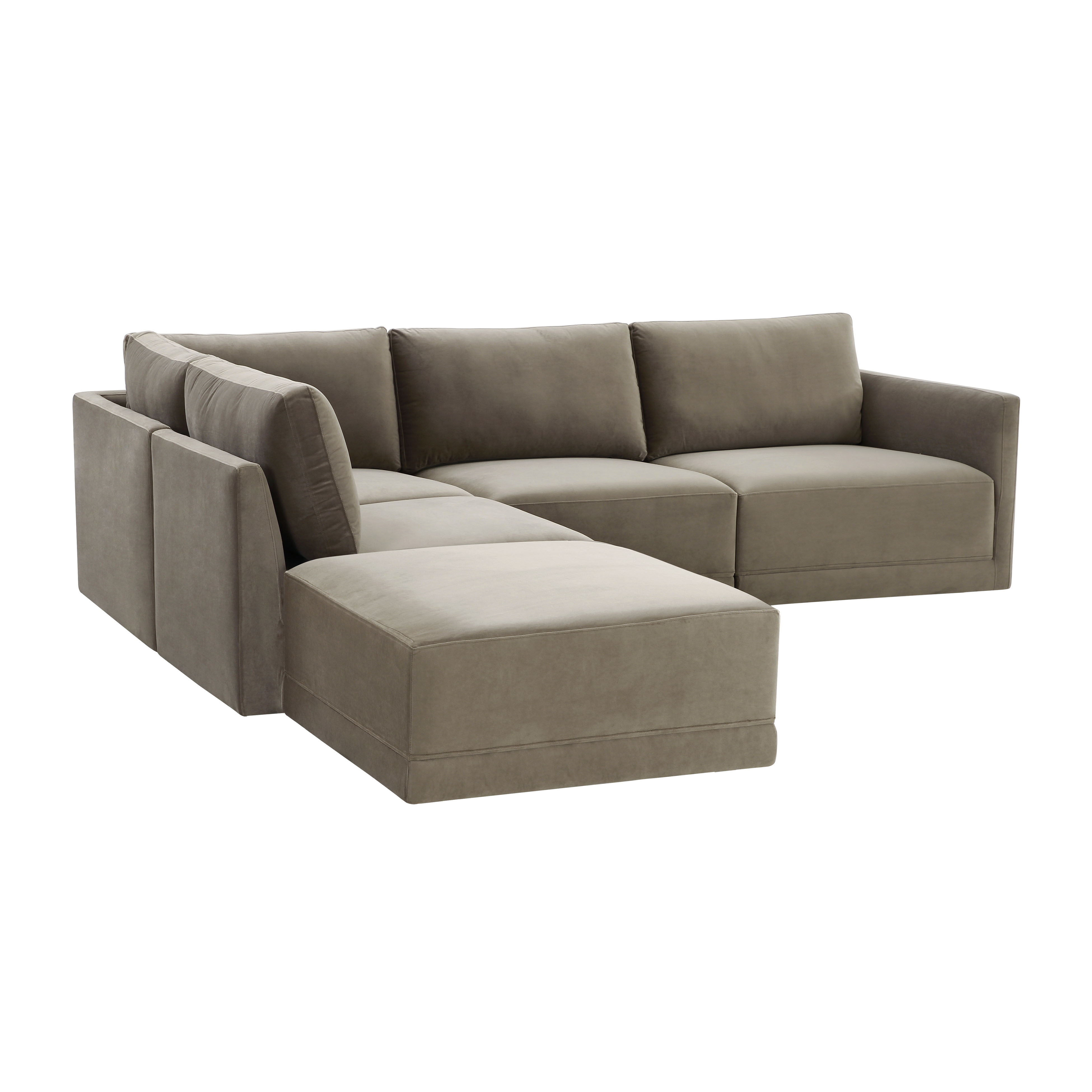 image of Willow Taupe Modular 5 Piece LAF Sectional with sku:REN-L03110-SEC4-L