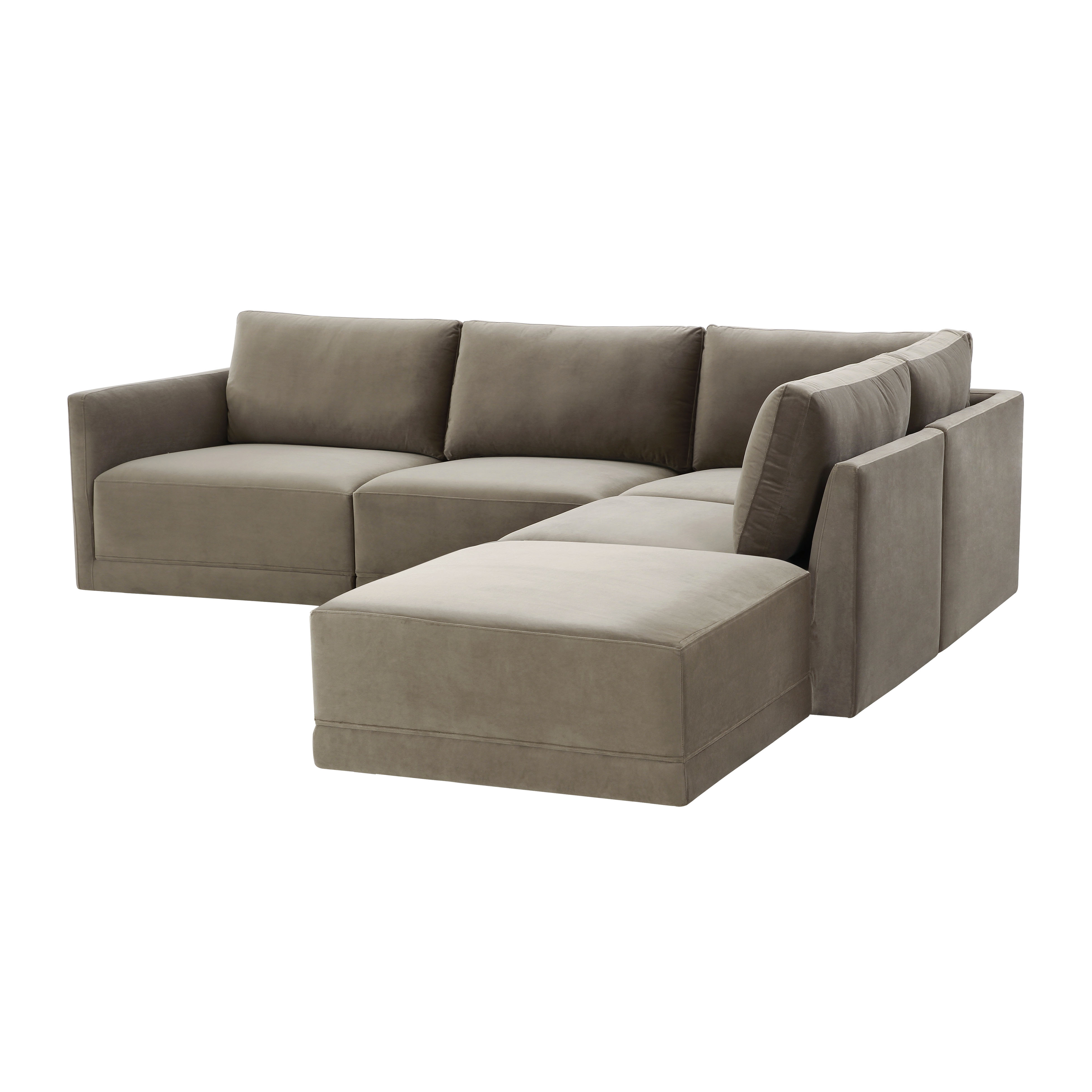 image of Willow Taupe Modular 5 Piece RAF Sectional with sku:REN-L03110-SEC4-R