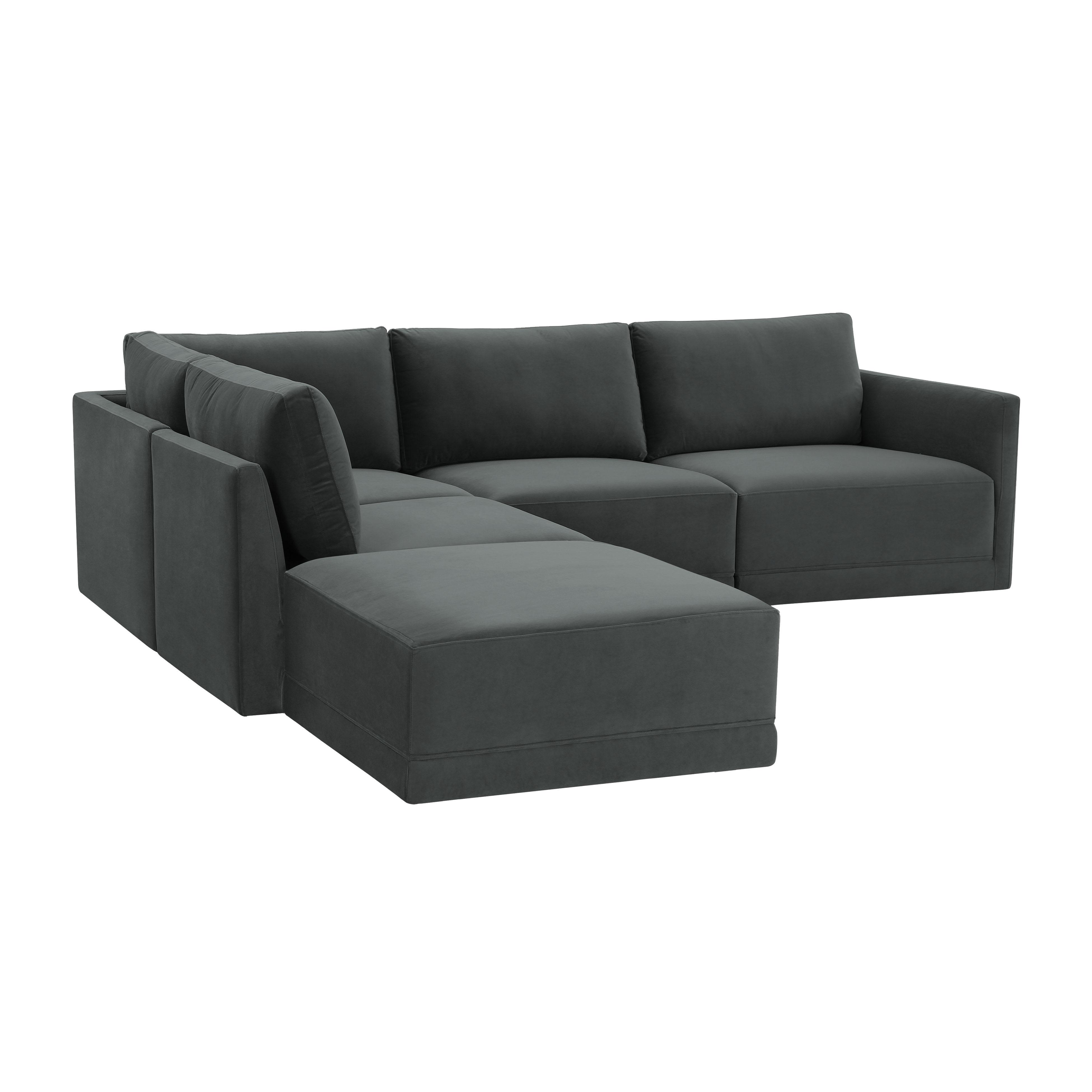 image of Willow Charcoal Modular 5 Piece LAF Sectional with sku:REN-L03120-SEC4-L
