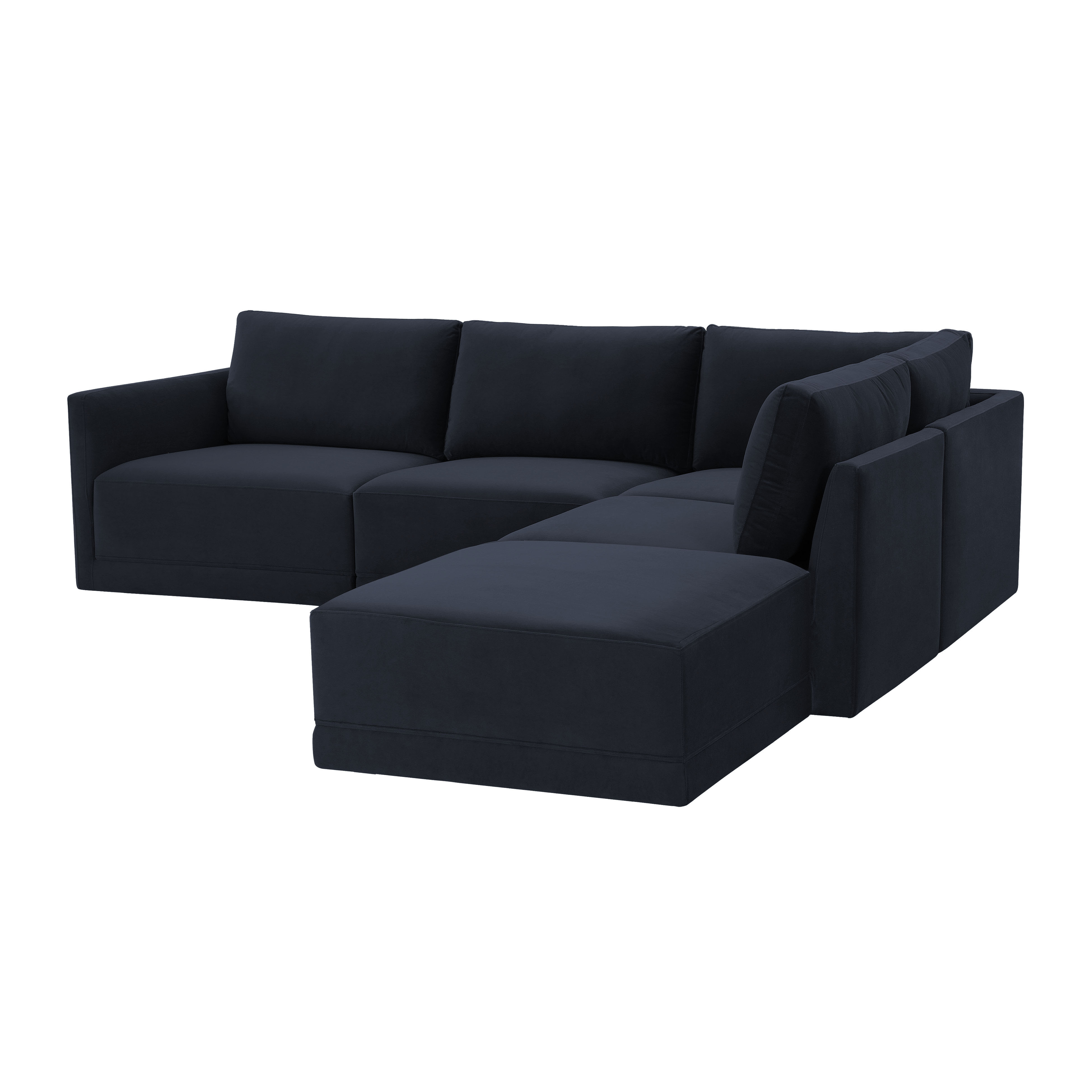 image of Willow Navy Modular 5 Piece RAF Sectional with sku:REN-L03130-SEC4-R