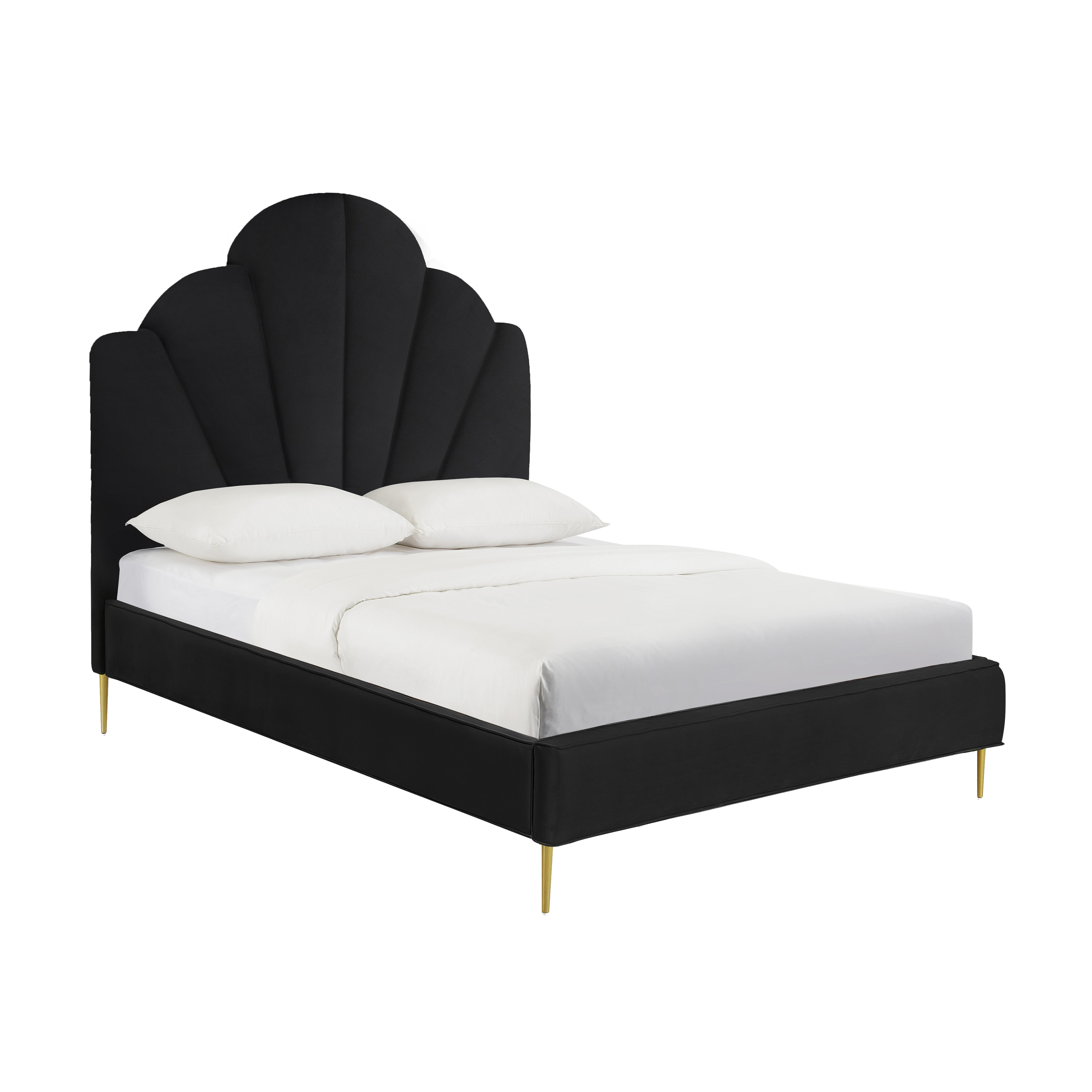 image of Bianca Black Velvet Bed in King with sku:TOV-B68349