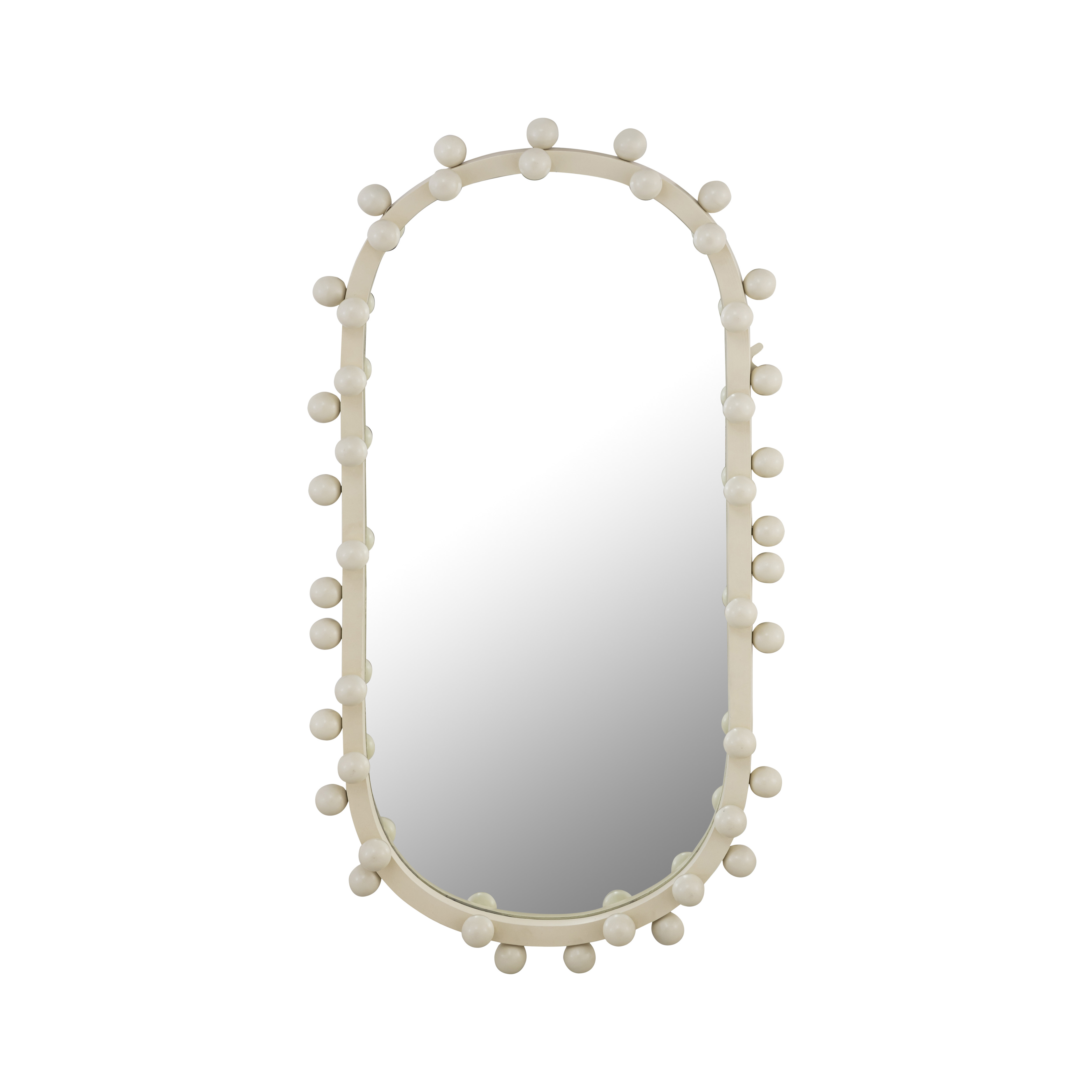 image of Bubbles Ivory Oval Wall Mirror with sku:TOV-C18422
