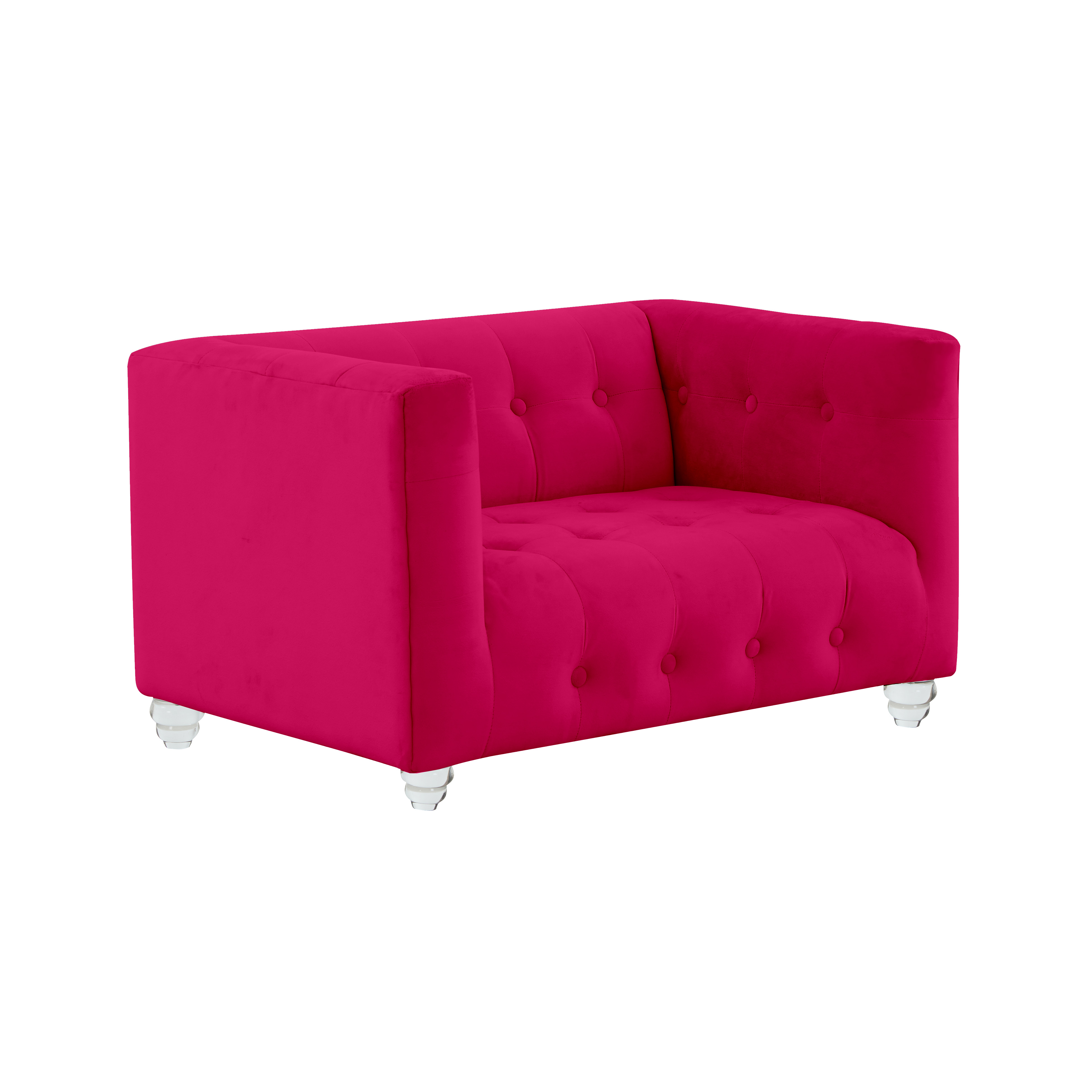image of Bea Hot Pink Velvet Pet Bed with sku:TOV-P68372