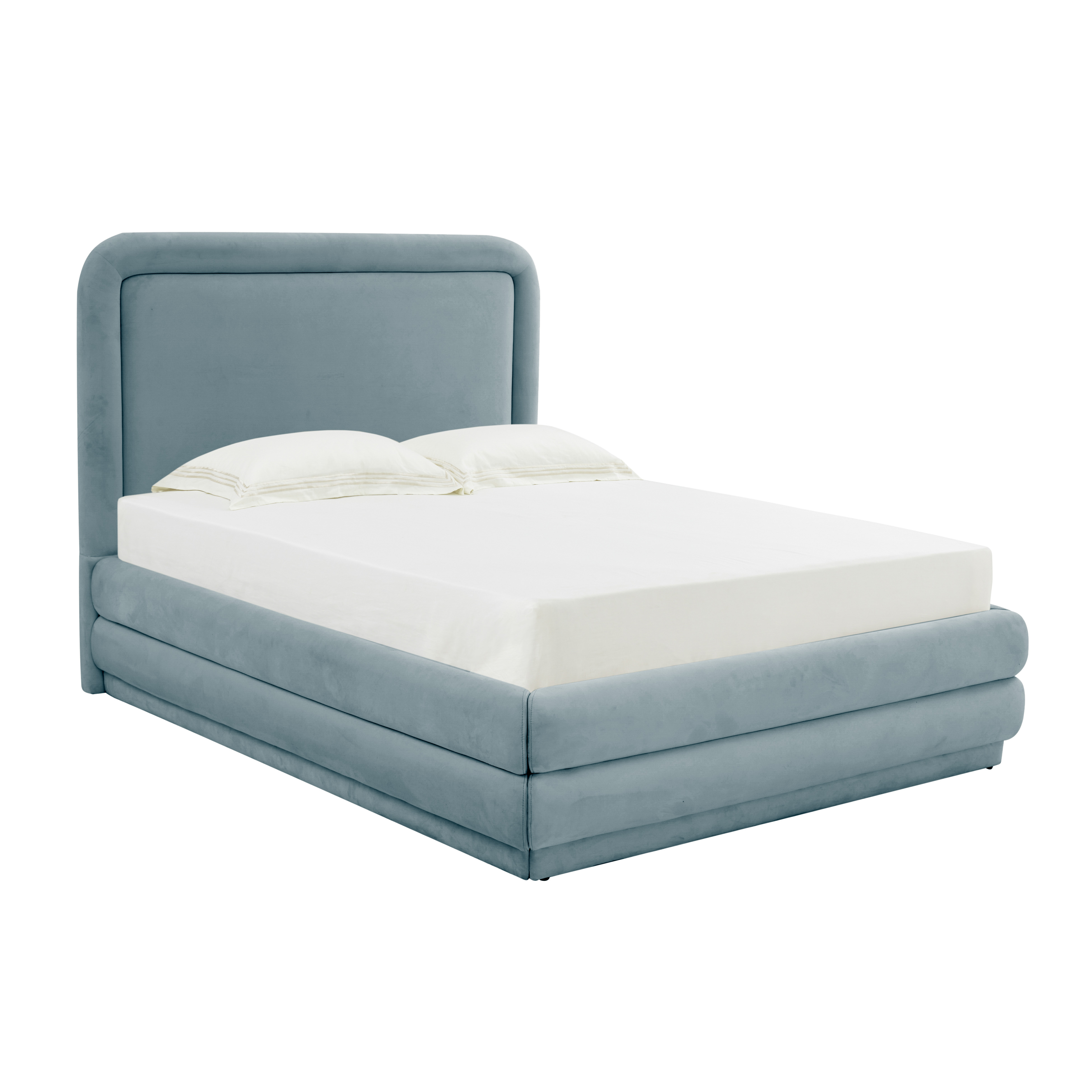 Briella Bluestone Velvet Bed in Full - TOV-B44217