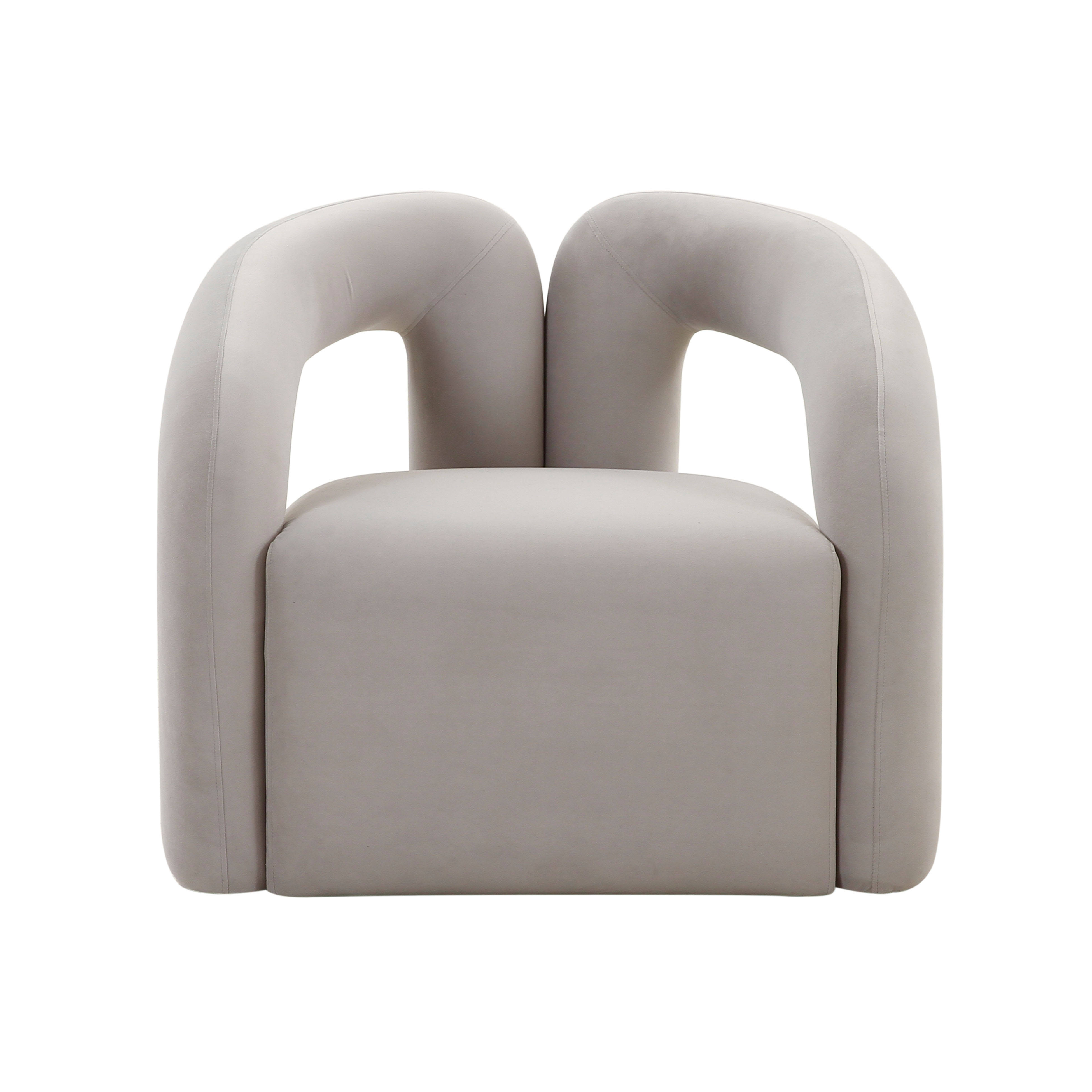 image of Jenn Grey Velvet Accent Chair with sku:TOV-S68457