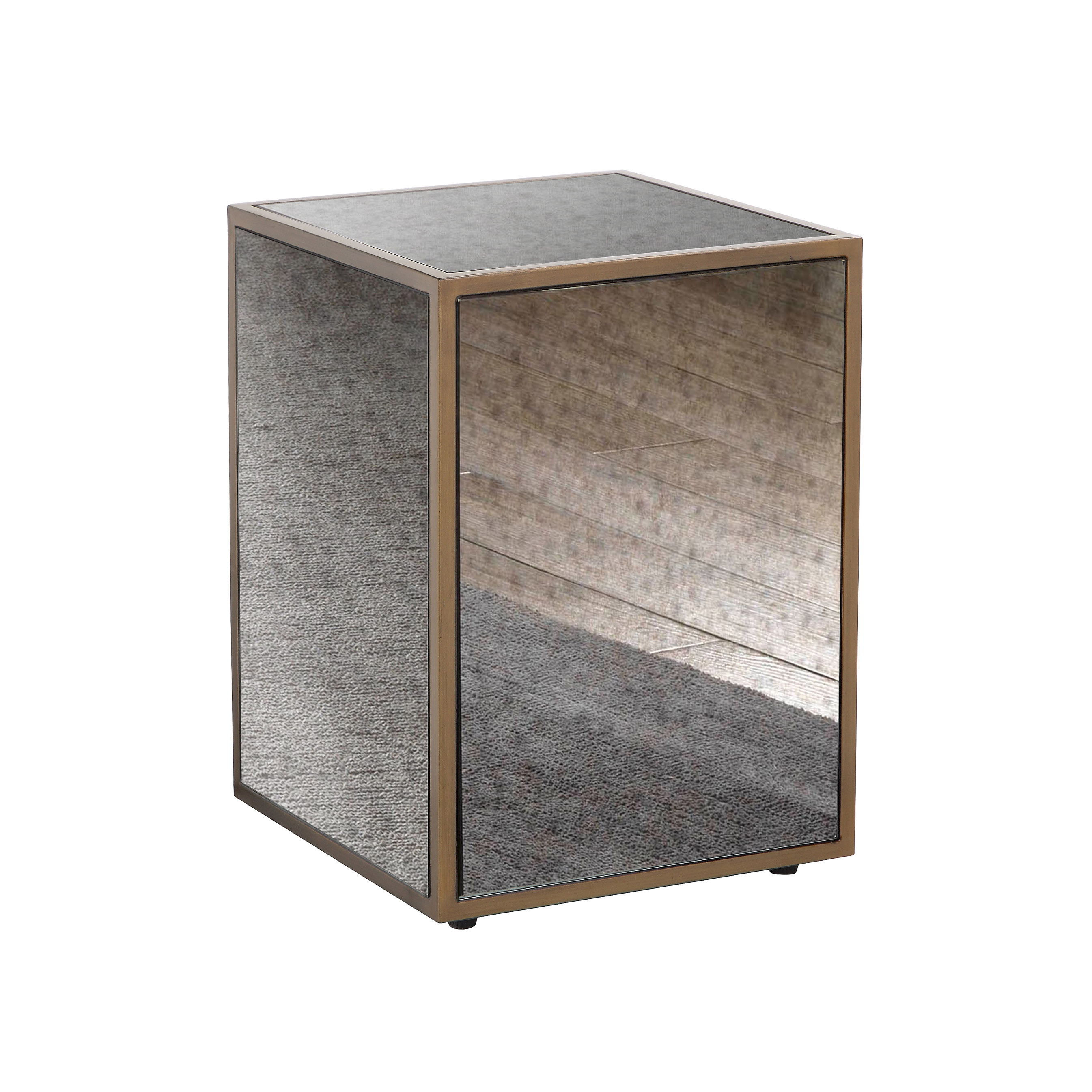 image of Lana Mirrored Side Table by Inspire Me! Home Decor with sku:TOV-IHOC44204