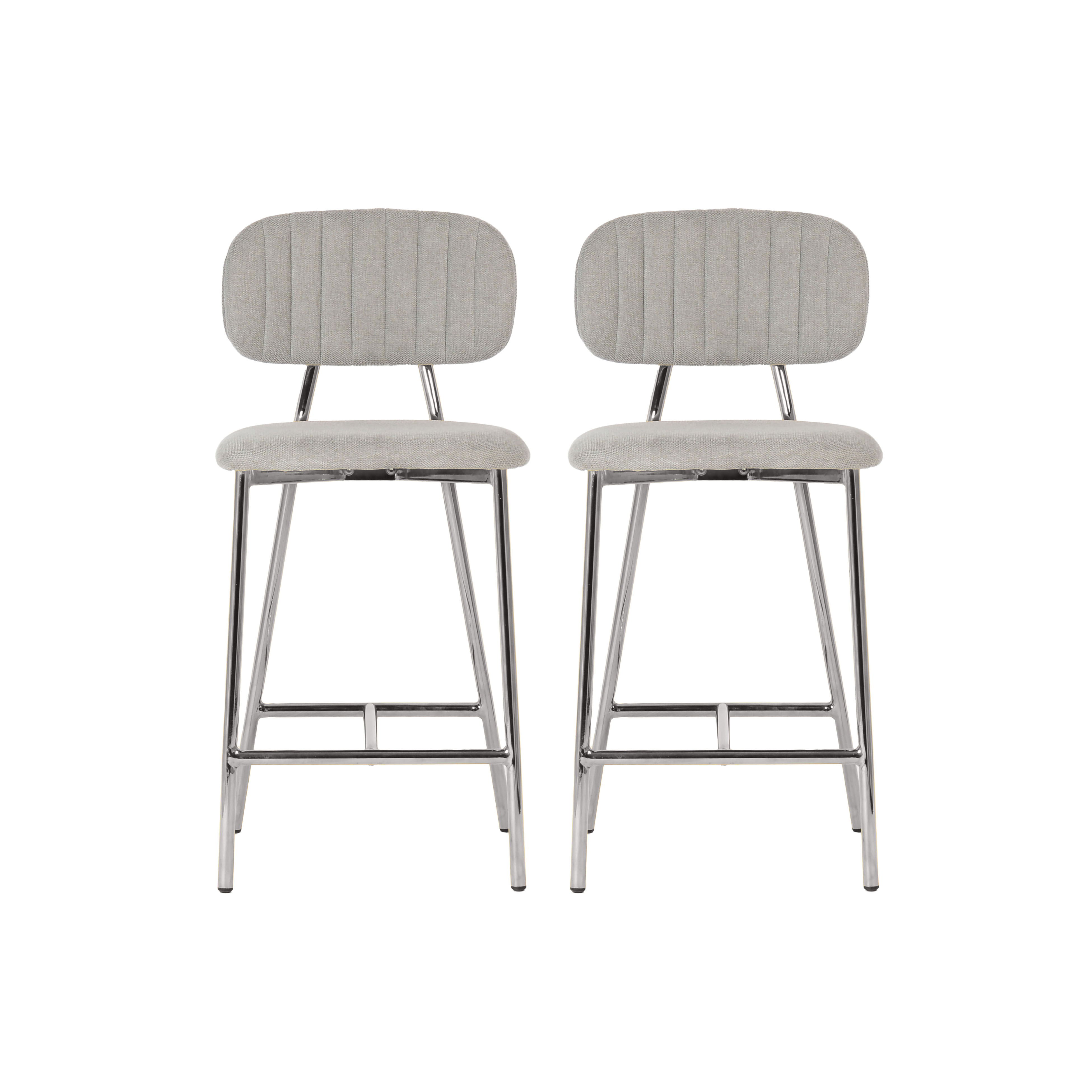 Ariana Grey Counter Stool - Silver Legs (Set of 2) - TOV-D44221
