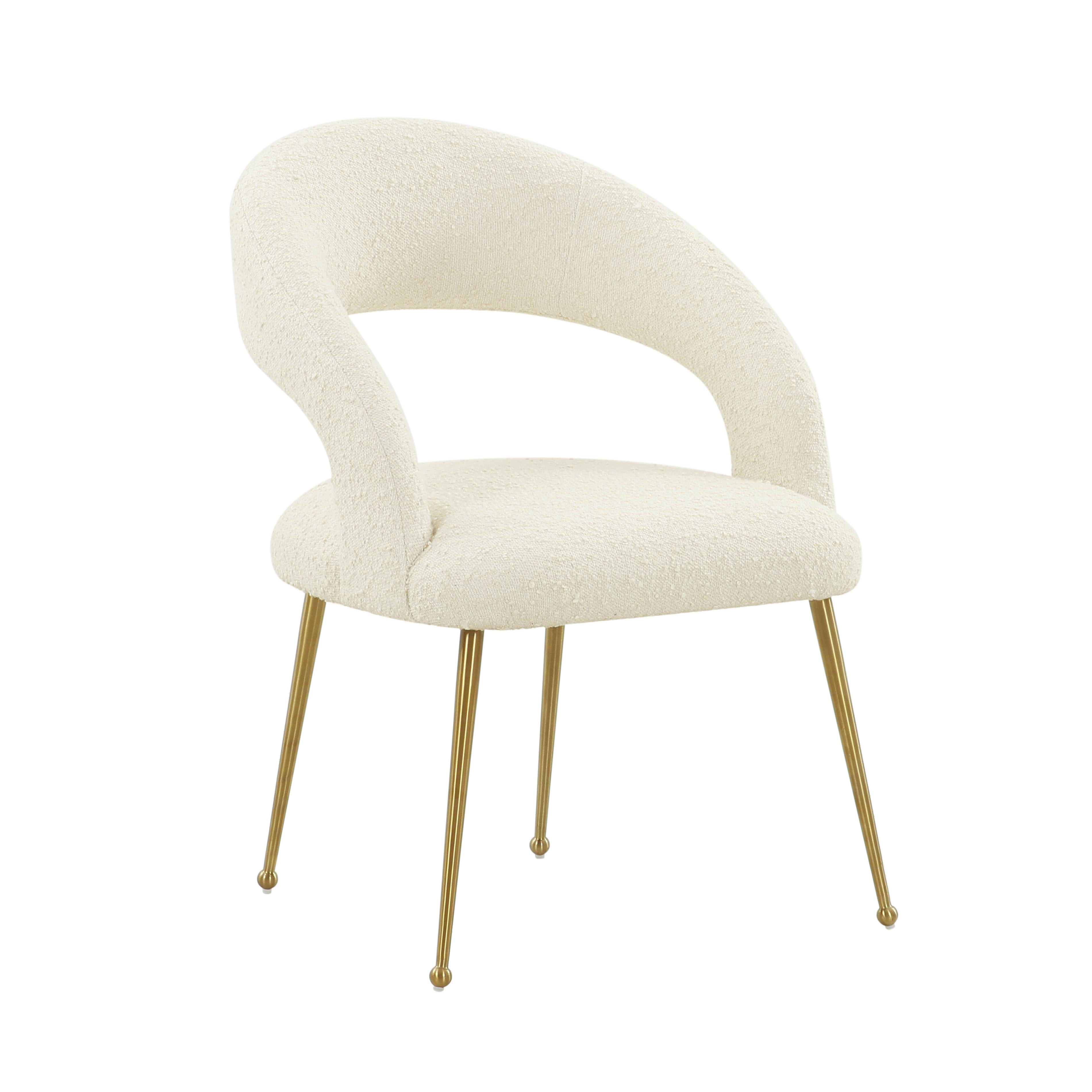 image of Rocco Cream Boucle Dining chair with sku:TOV-D68535