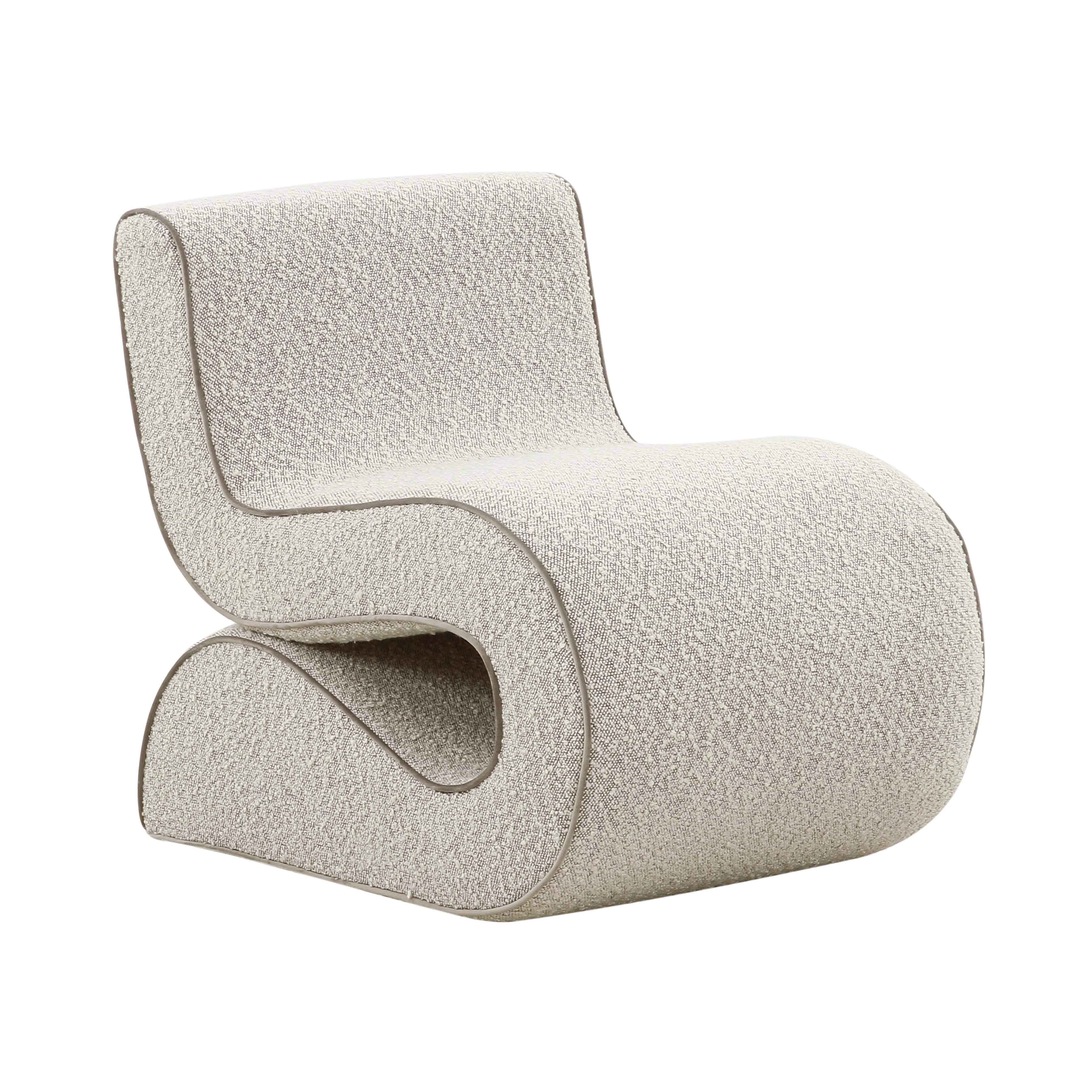 image of Senna Speckled Grey Boucle Accent Chair with sku:TOV-S68534